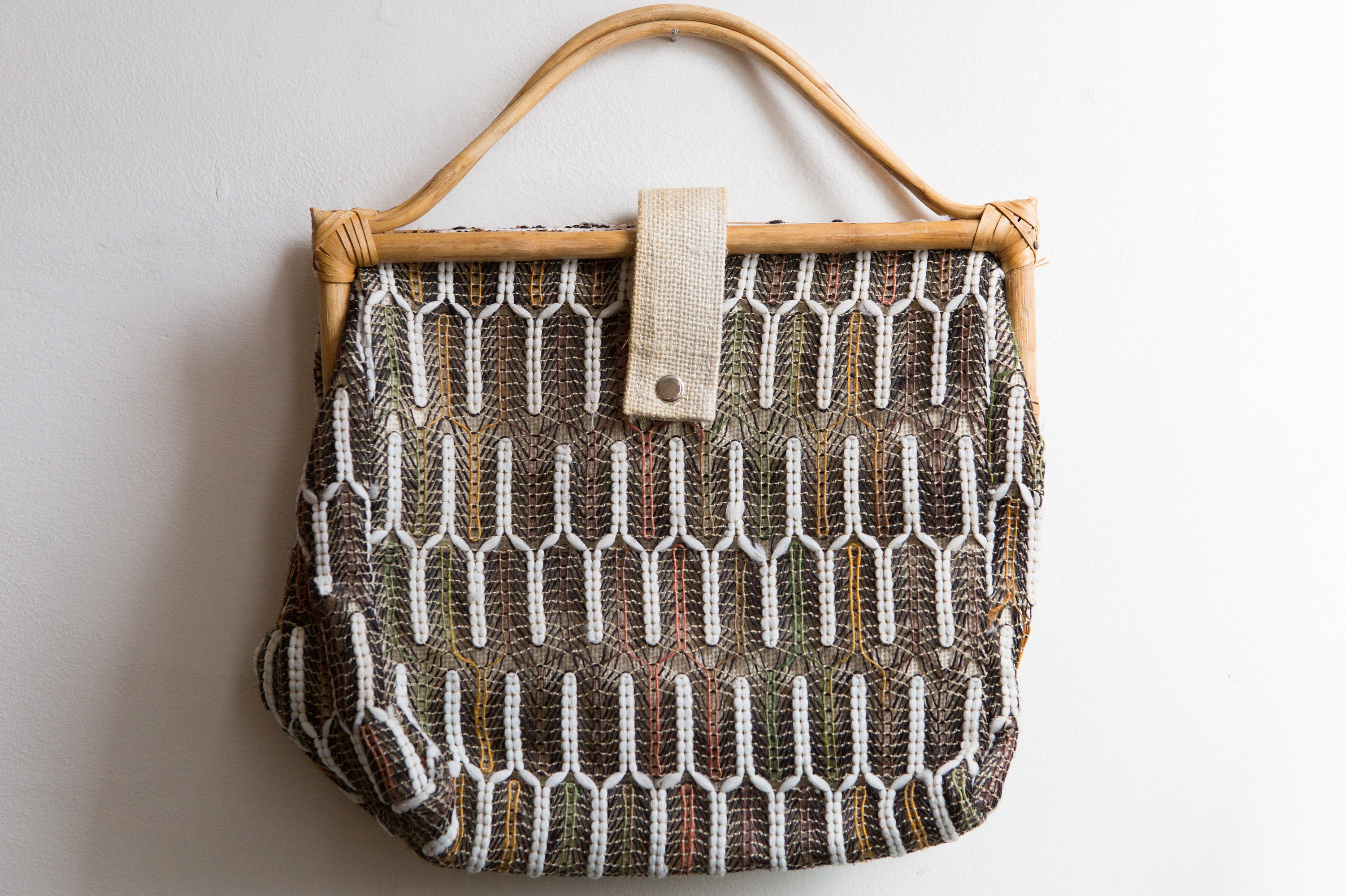 Vintage Rattan Purse Retro Boho Bag Bohemian Style Reusable Bag