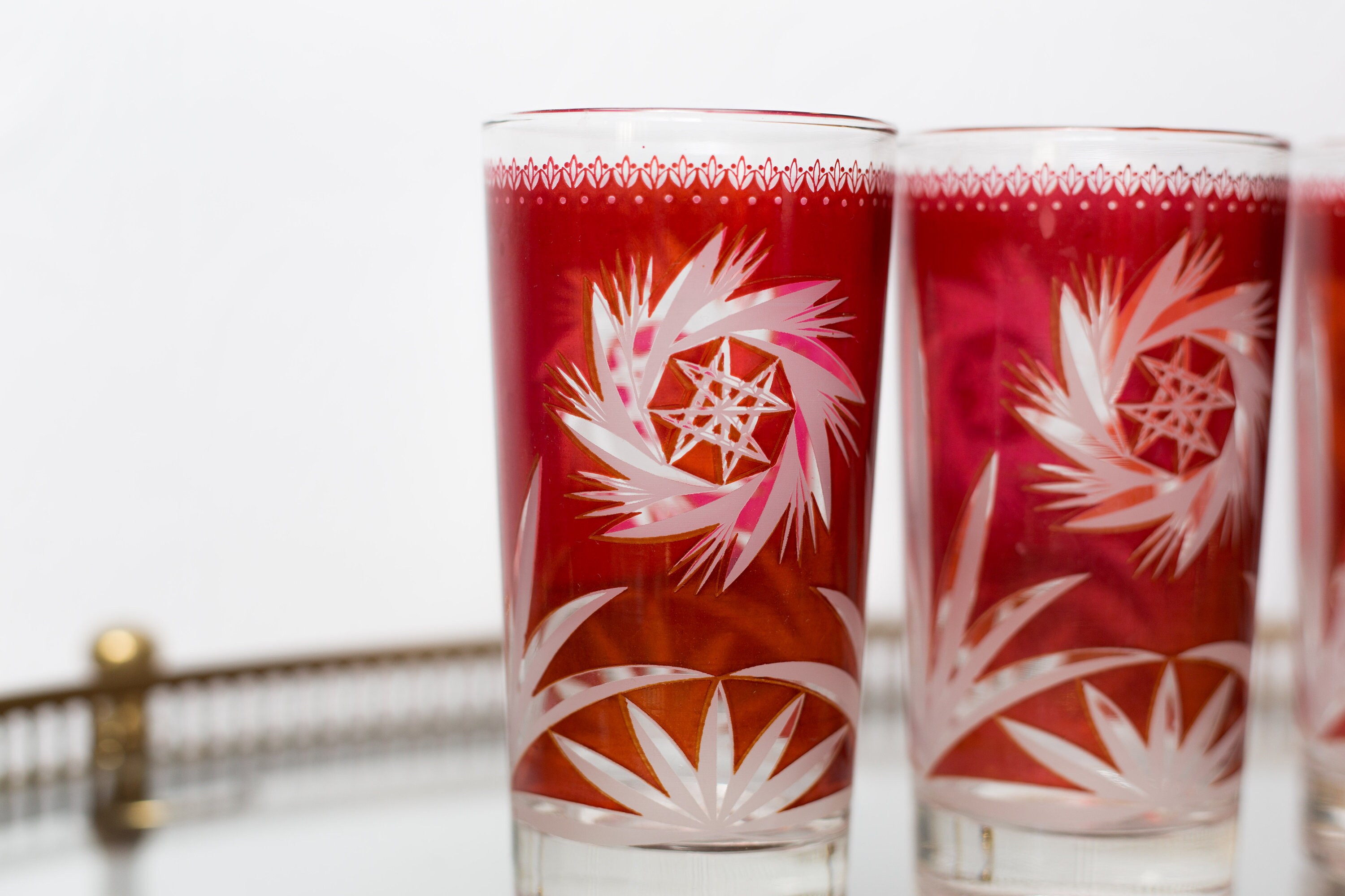 vintage starburst drinking glasses
