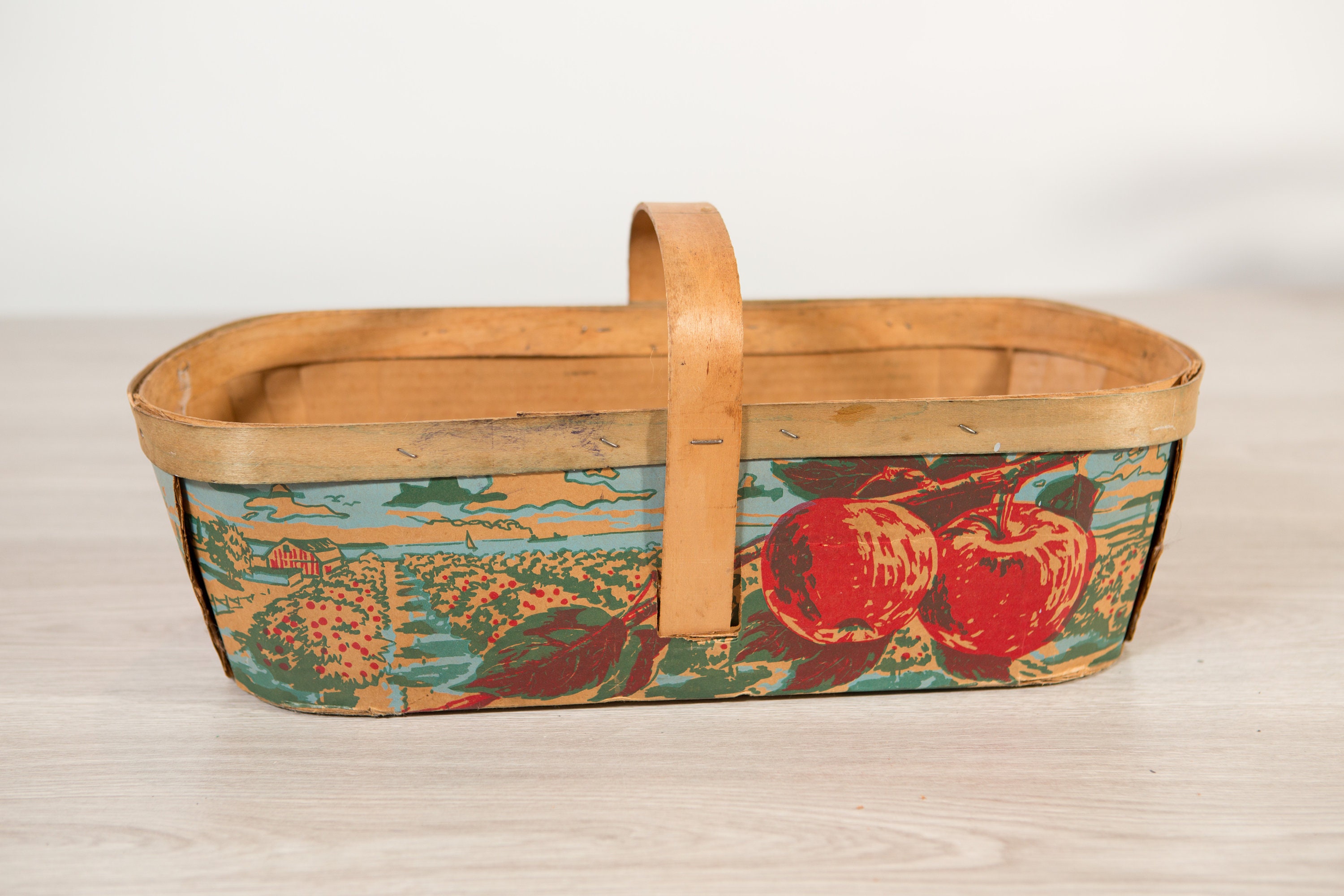 Vintage Apple Picking Basket Manufactured by Canadian Wood Products