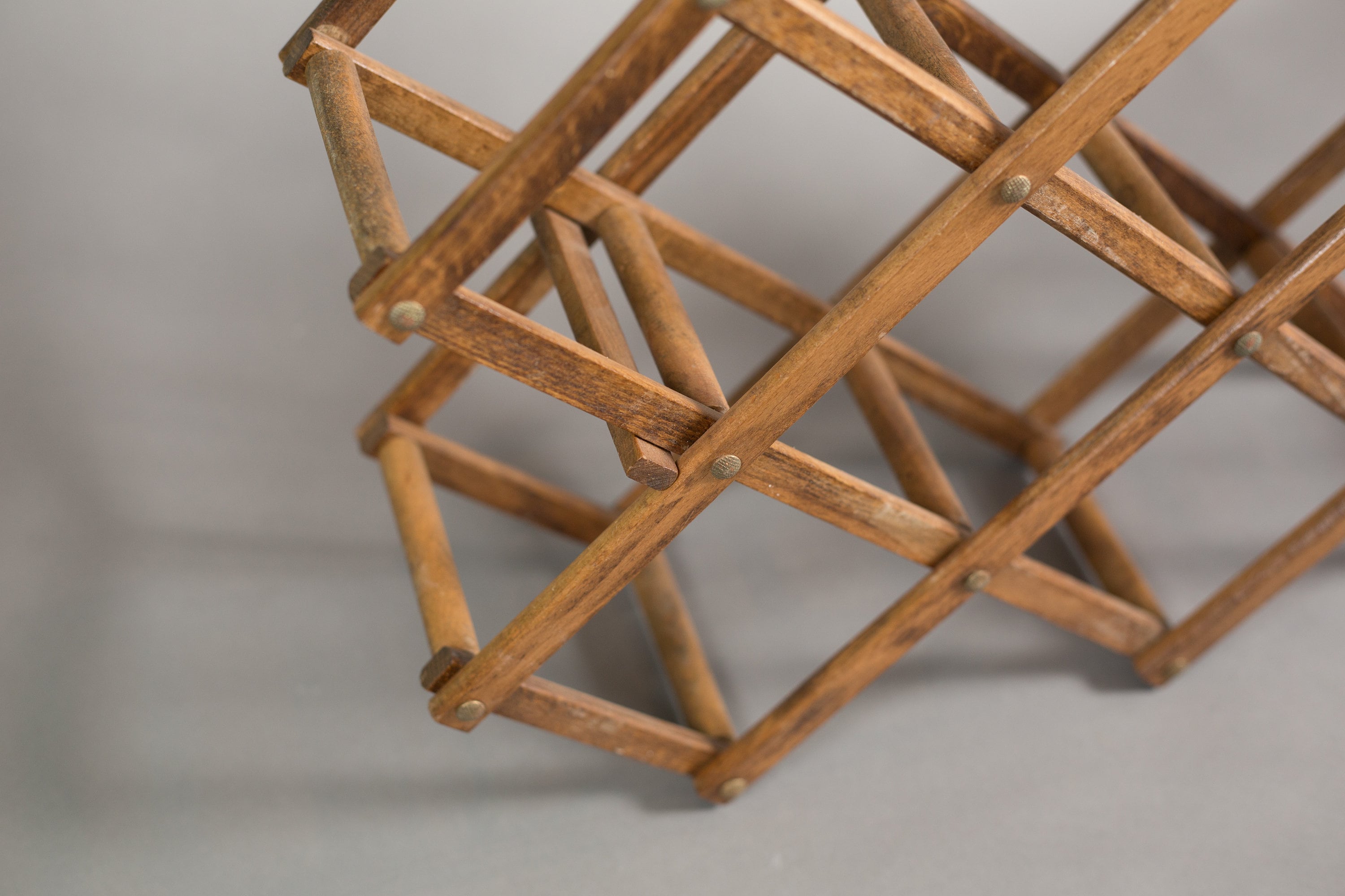 Vintage Wine Rack Wood Wine Holder Folding Collapsible 6bottle