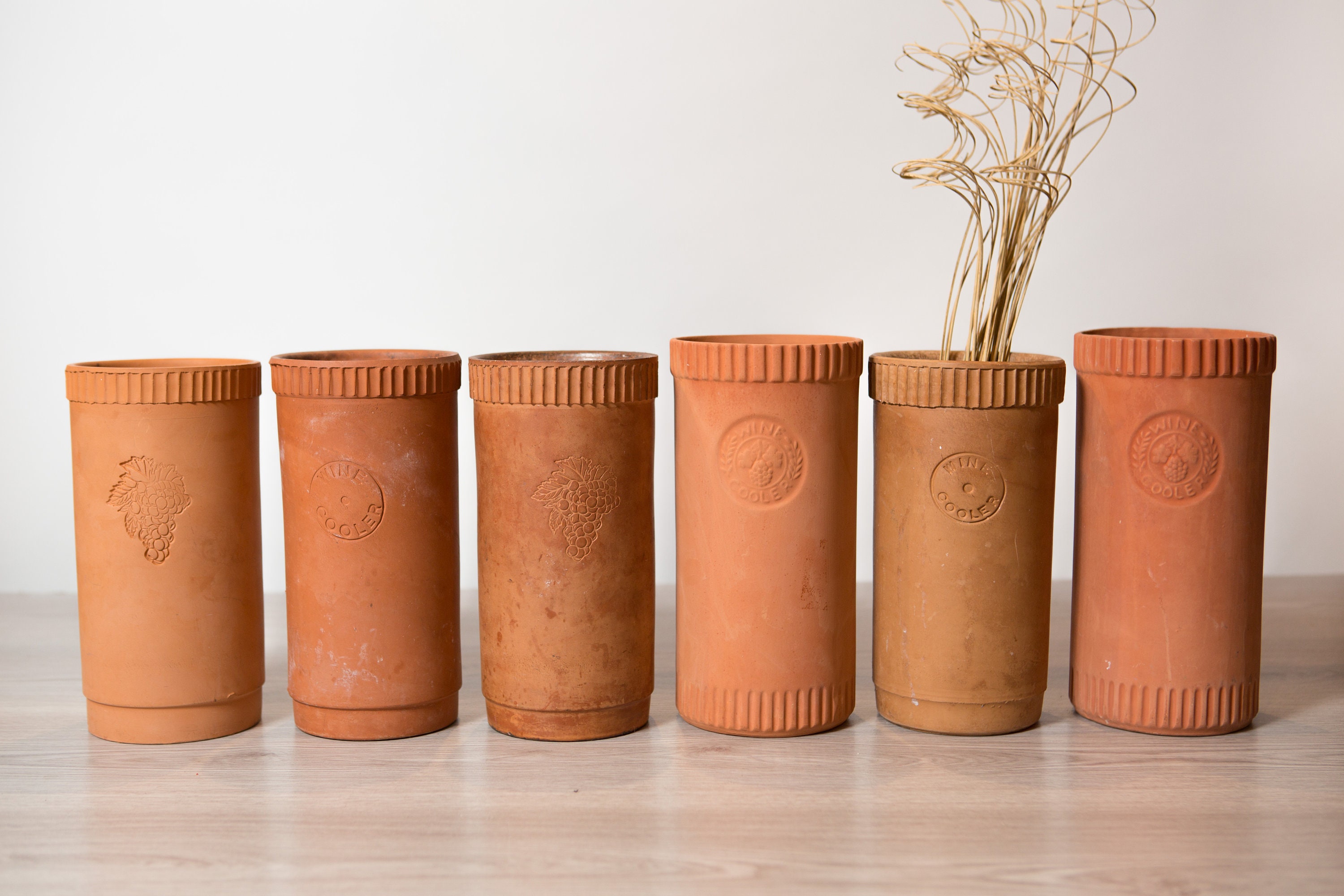 Vintage Wine Cooler Terra Cotta Clay Pot Wine Chiller Tuscany Italian Style Wine Bottle