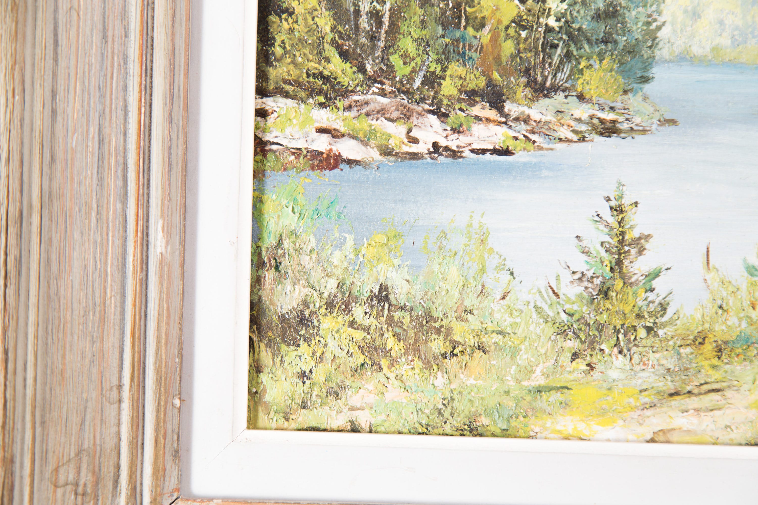 Antique Framed Painting on Board / E. Horst Art / Rustic Country Scene