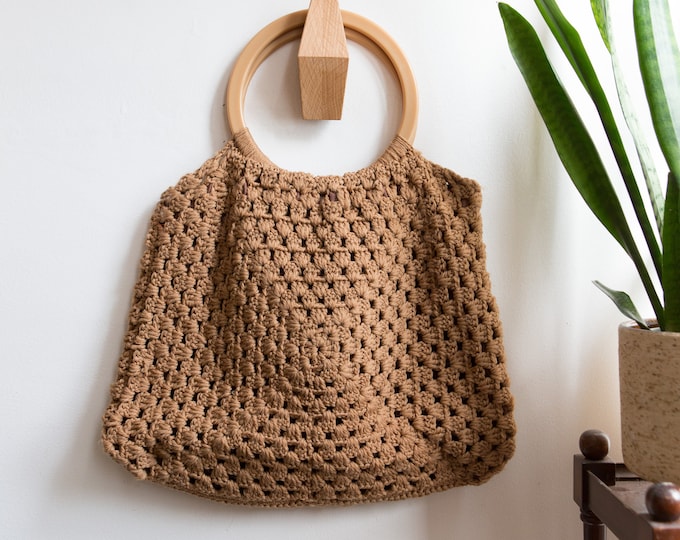 Handmade Macrame Purse - Vintage Boho Bag - Hand Knotted Stylish Storage Bohemian Style Reusable eco Shopping Bag
