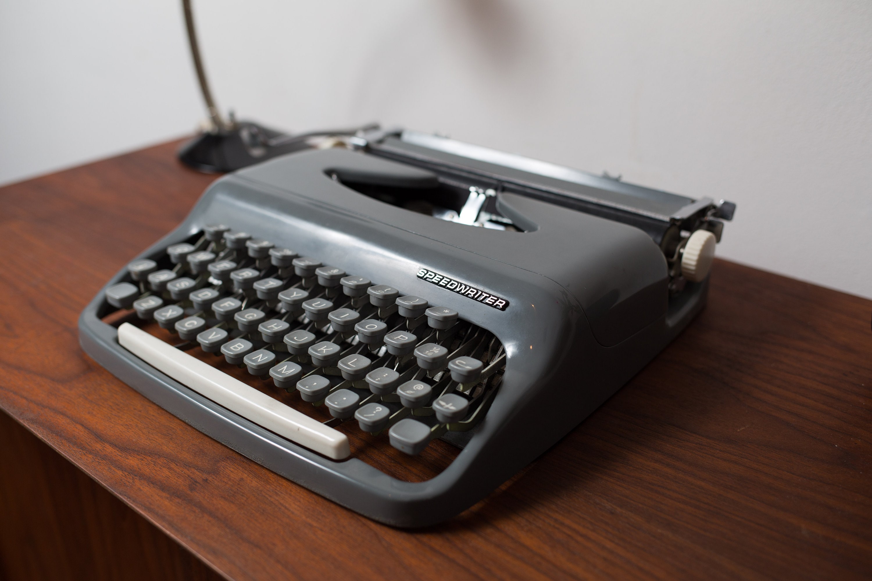 Vintage Speedwriter Typewriter WORKING Gray Typewriter with Original Case