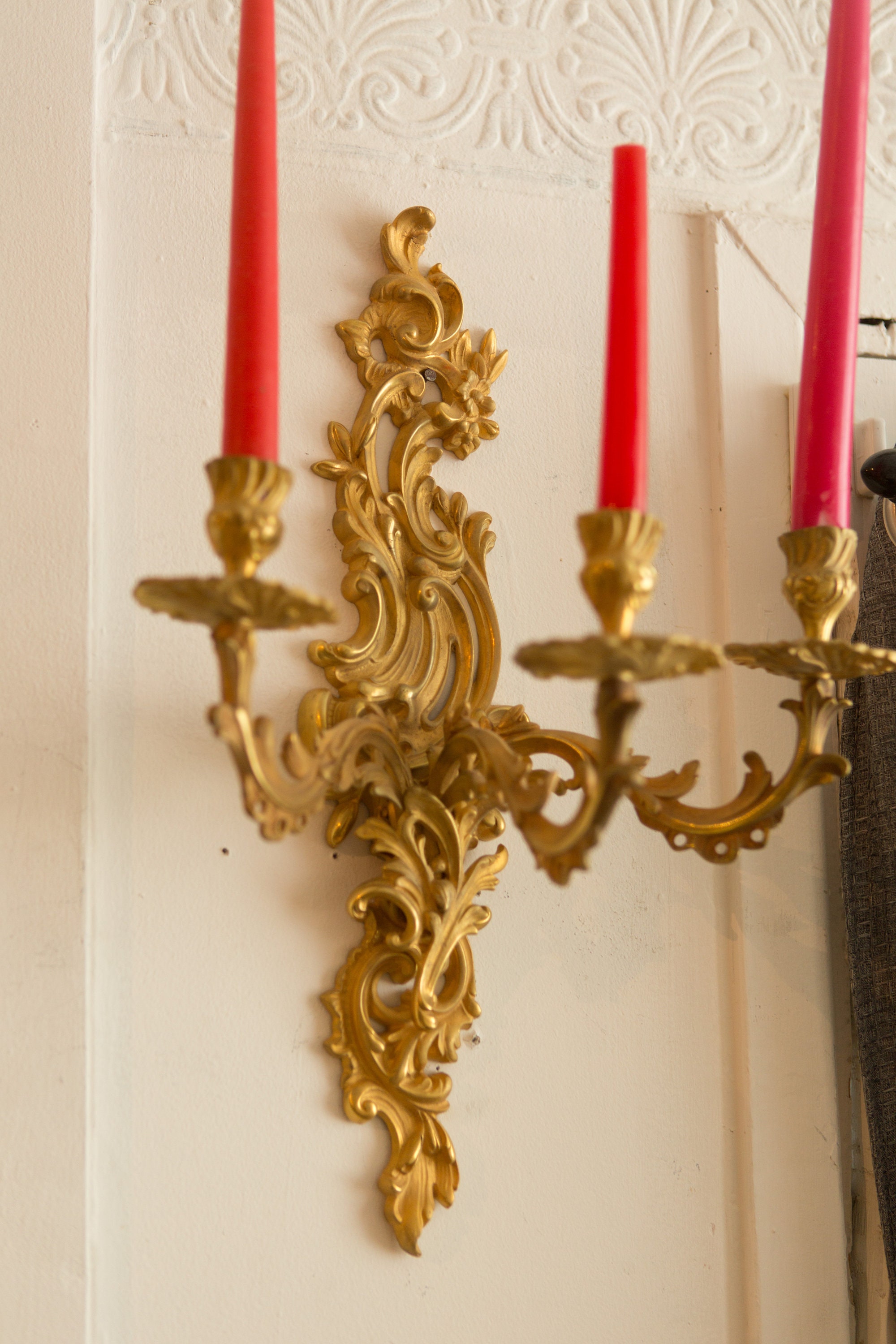 ON HOLD Antique Ormolu Candelabra Vintage Church Style Ornate