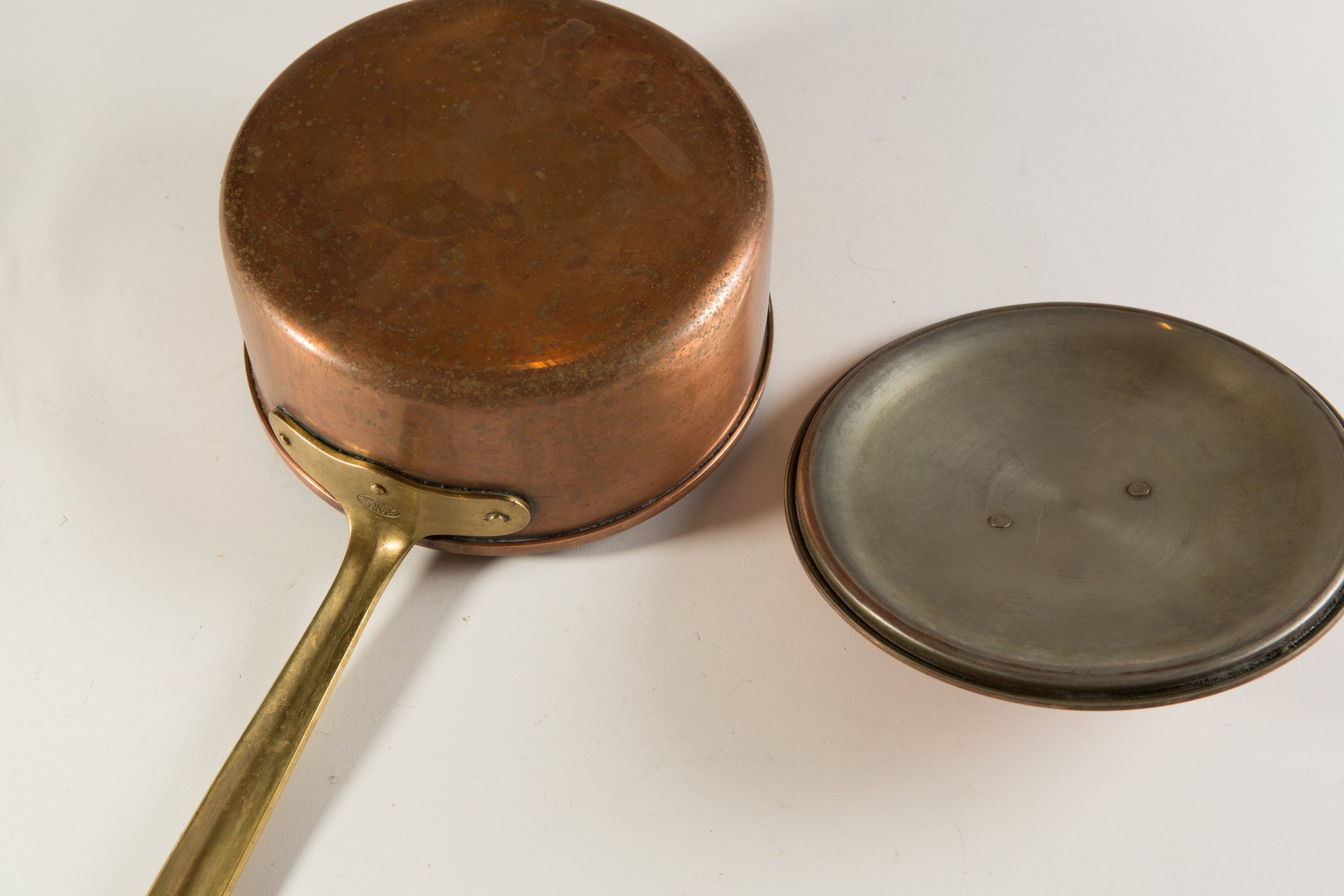 Vintage Copper Pot Made in Portugal with Brass Handles Cooking Pot French Country Decor