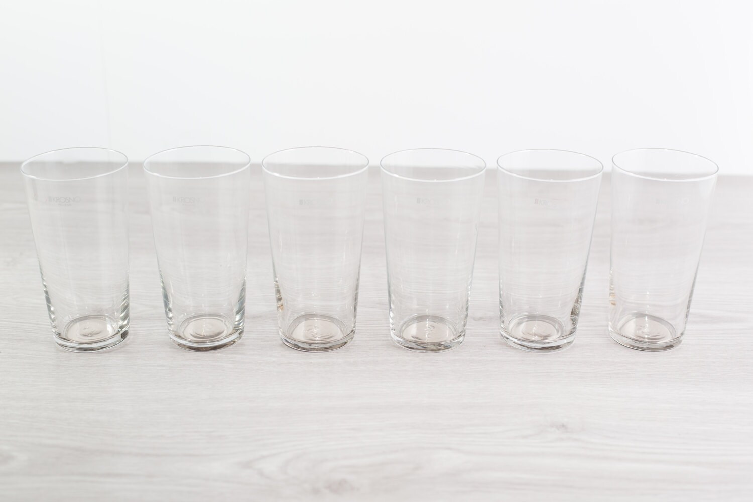 Krosno Poland Drinking Glasses / Set of 6 Cocktail Glasses / with