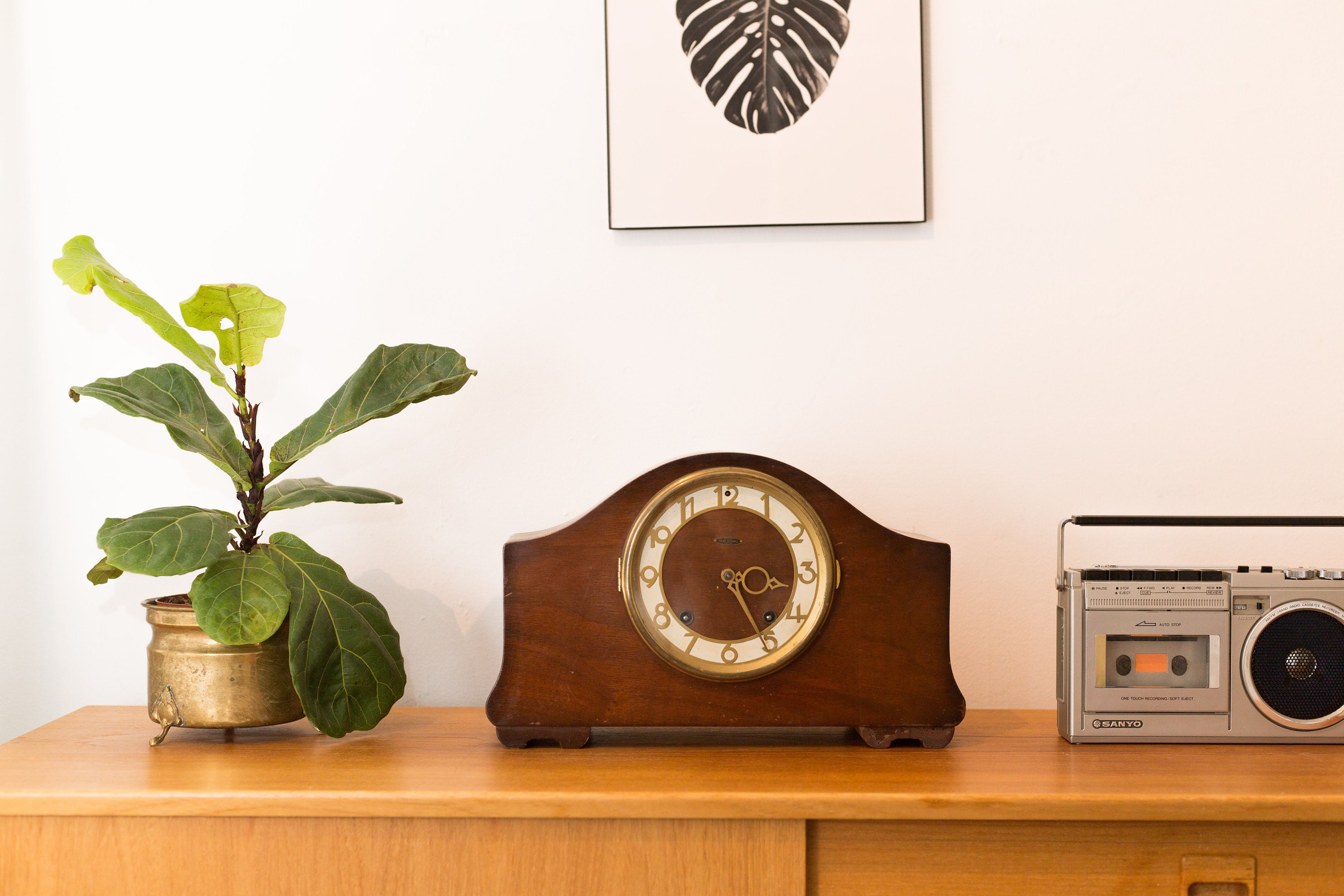 Vintage Windup Clock Antique Wood Mantle Clock Made in Seth Thomas Canada