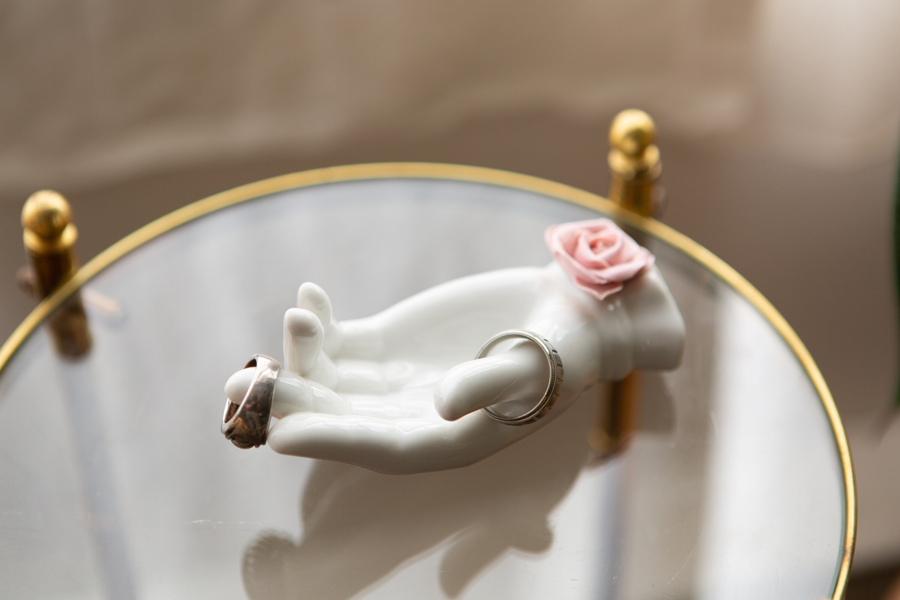 Vintage Ceramic Hand Ring Holder Gift for Her Jewelry Dish