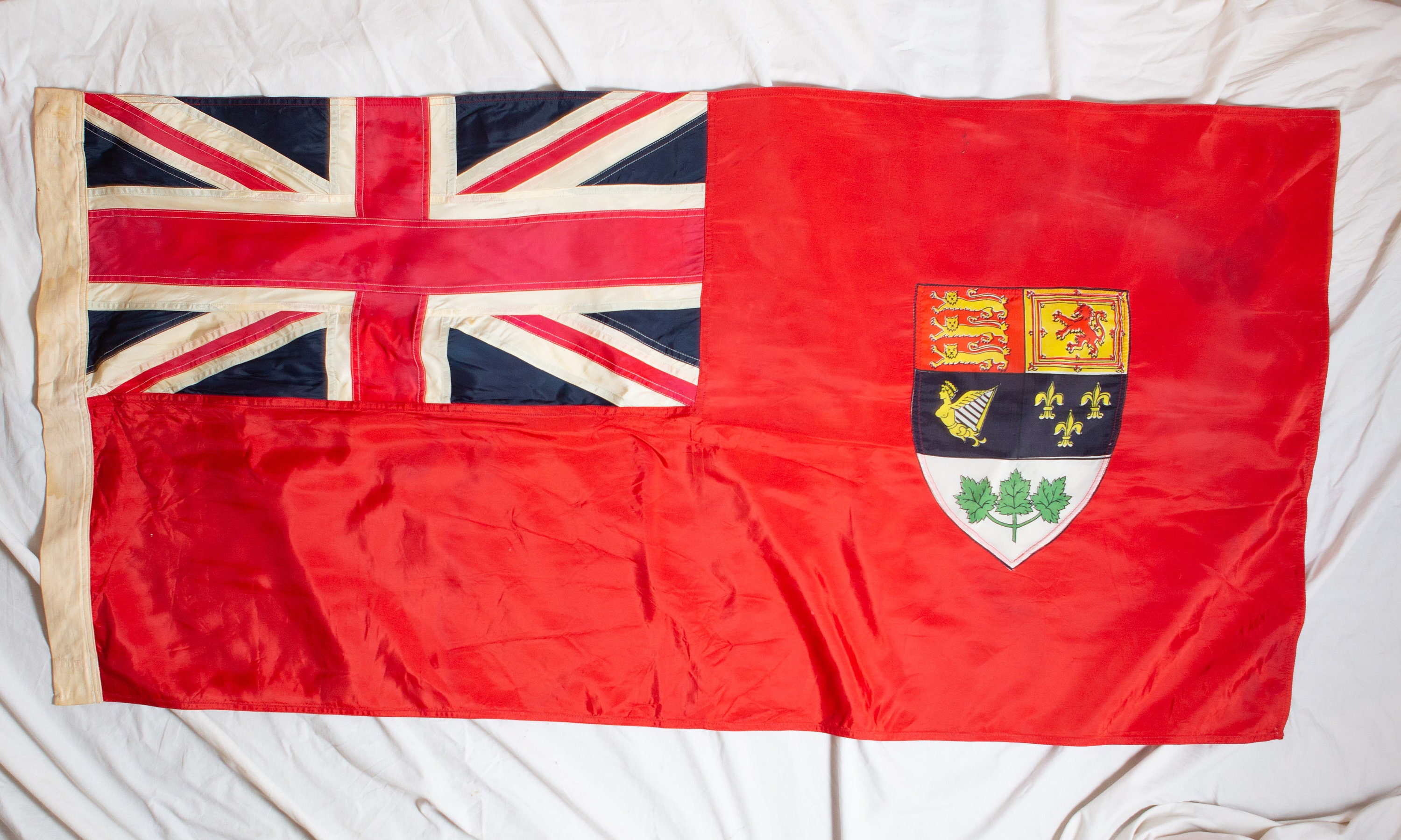 Vintage Ontario Flag 25.5 x 54 Inches