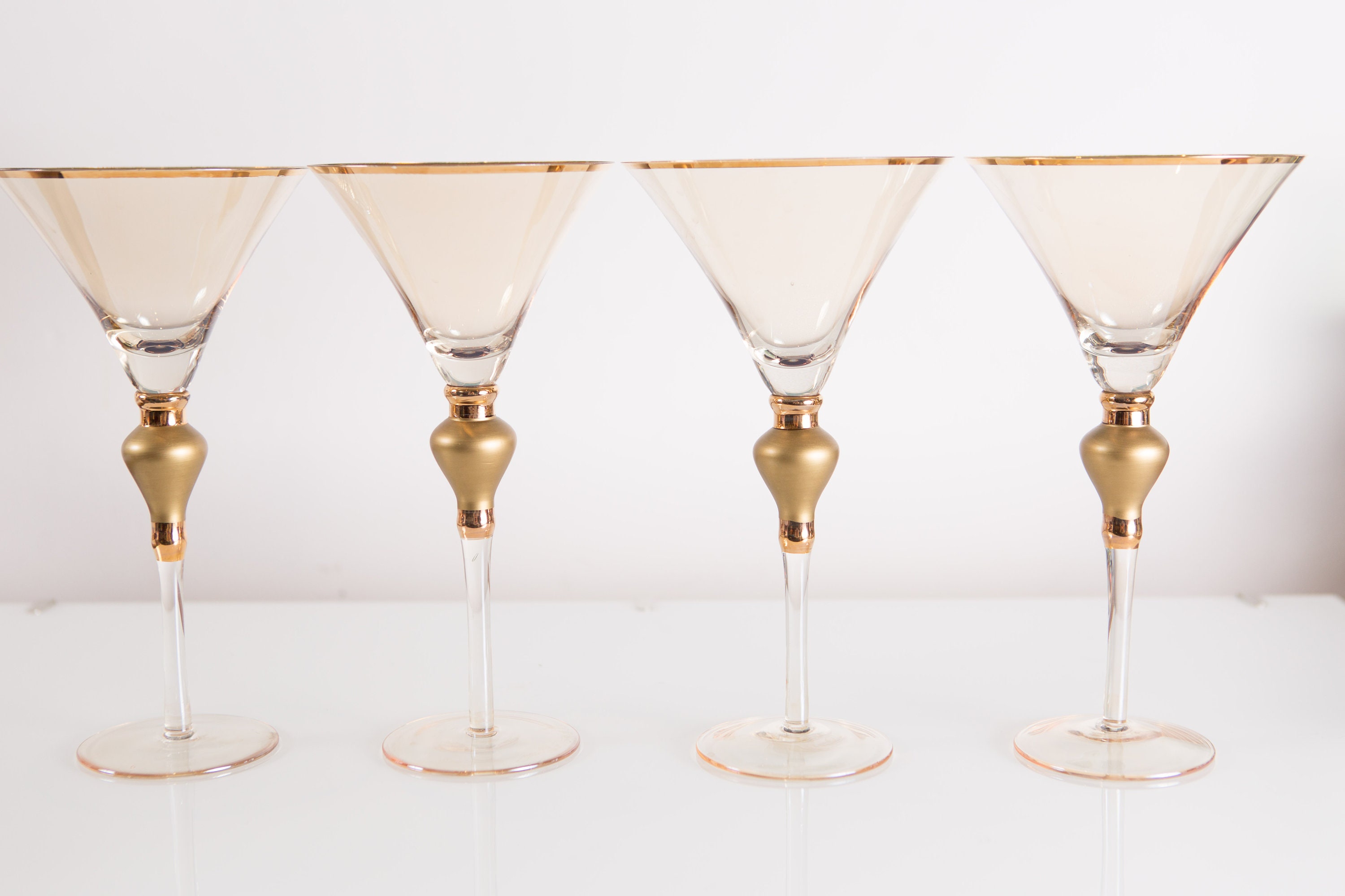 vintage gold cocktail glasses