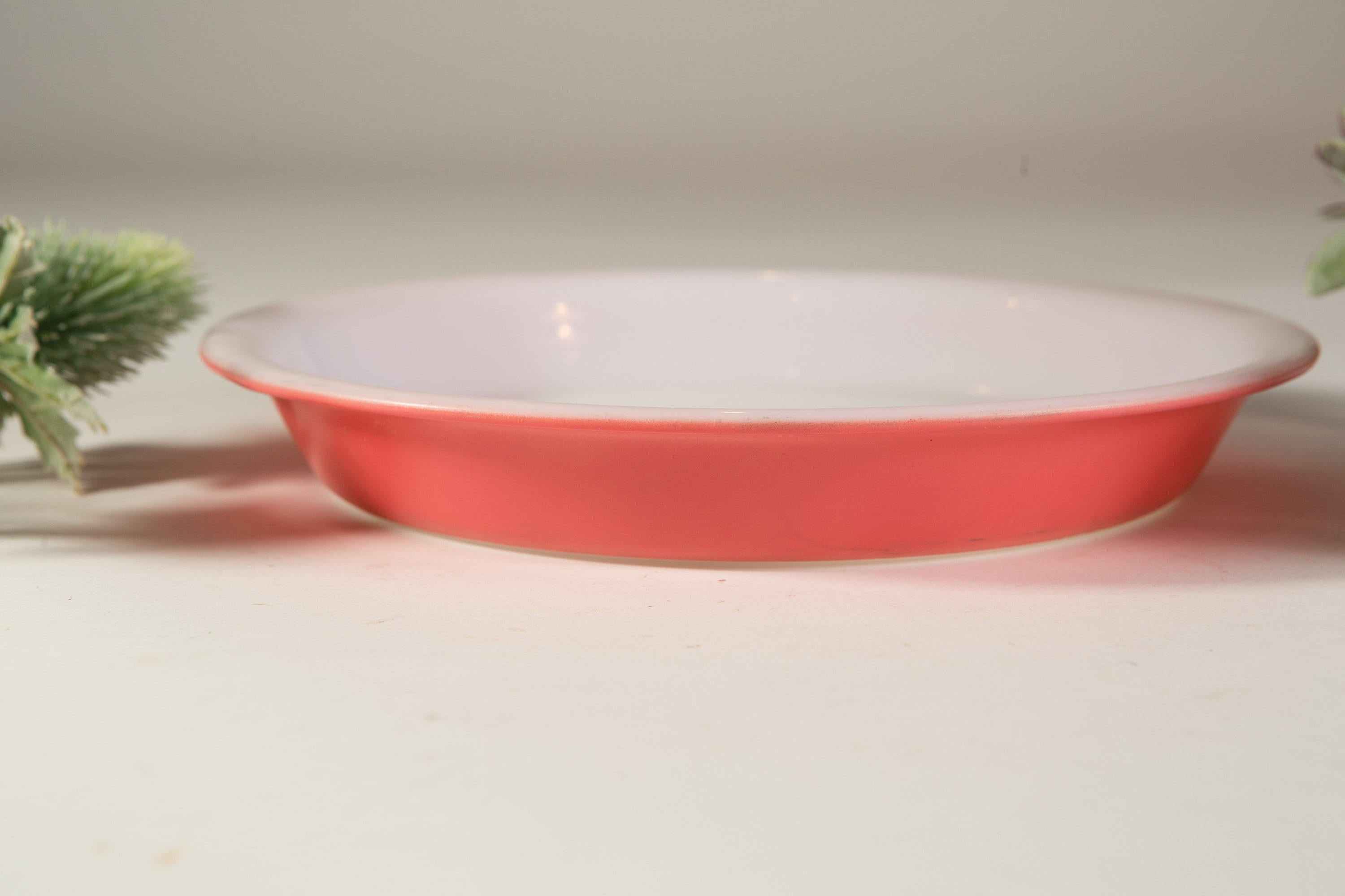 Vintage Pie Plate 9inch Pyrex White and Pink Baking Pie Plate Gift