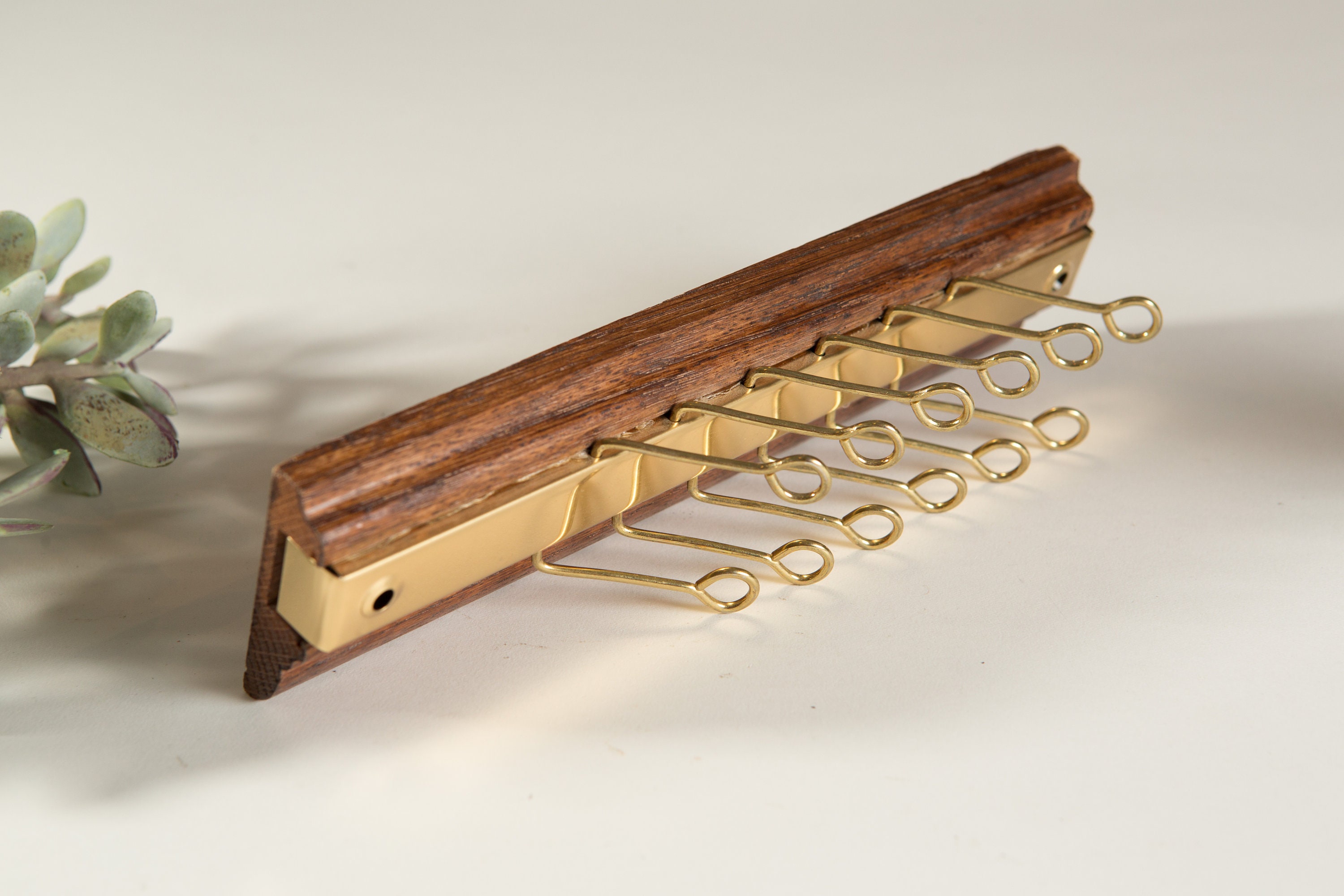 Vintage Tie Rack / Necktie Display Hooks / Mens Retro Belt Hanger