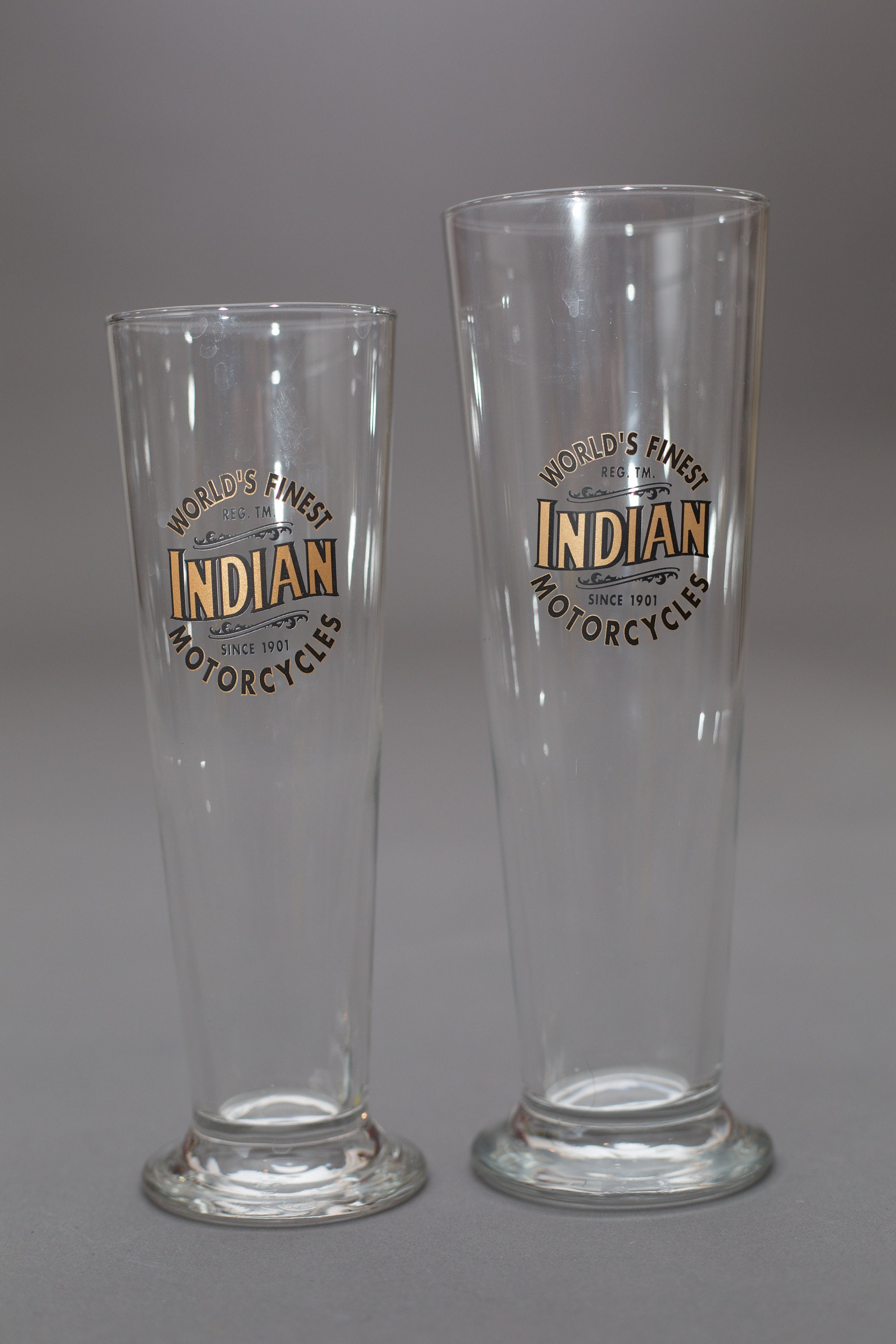 2 Vintage Beer Glasses Retro Indian Pilsner Glassware Cocktail