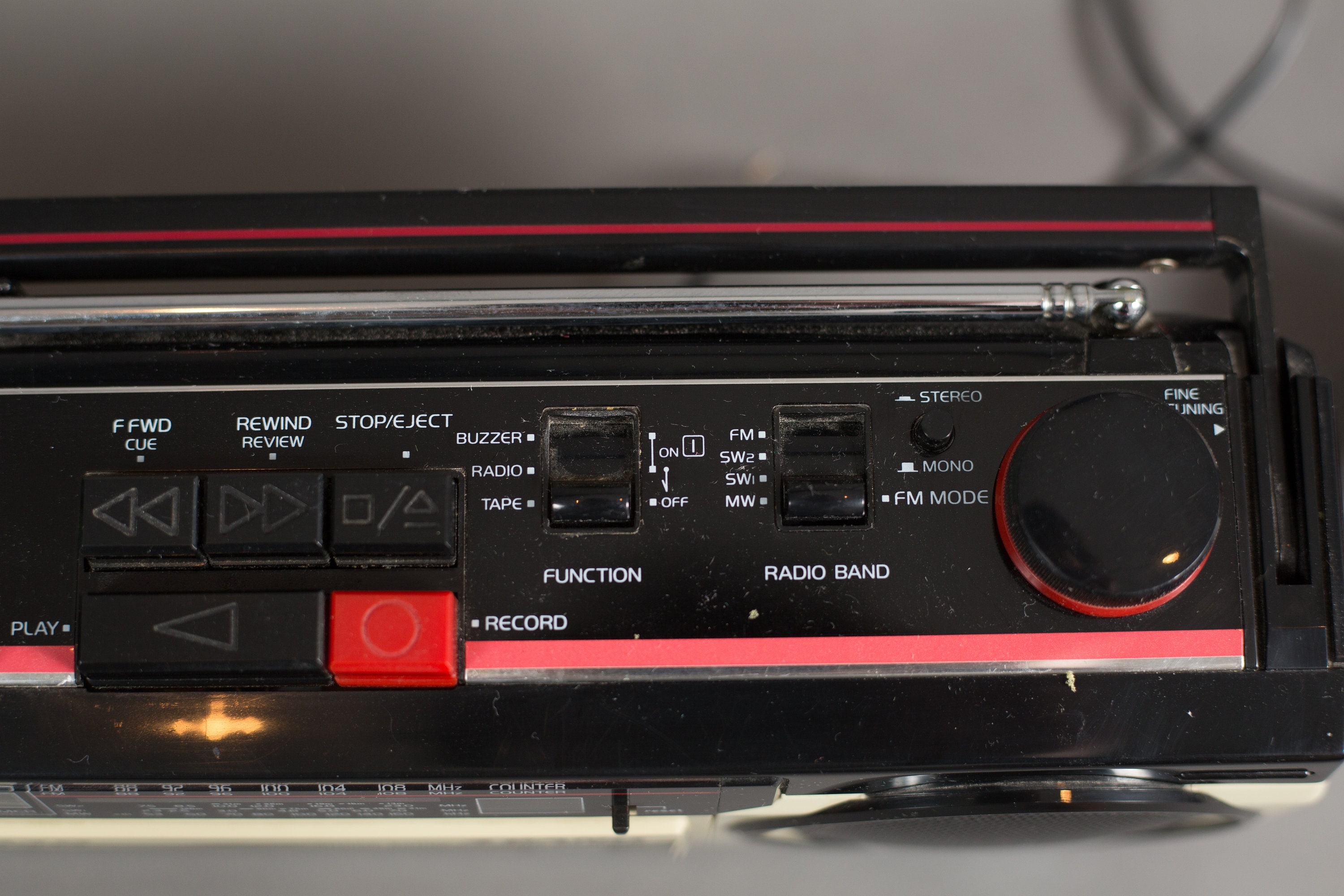 Vintage Sanyo Stereo Radio Cassette Recorder 4 Band AM/FM Stereo with