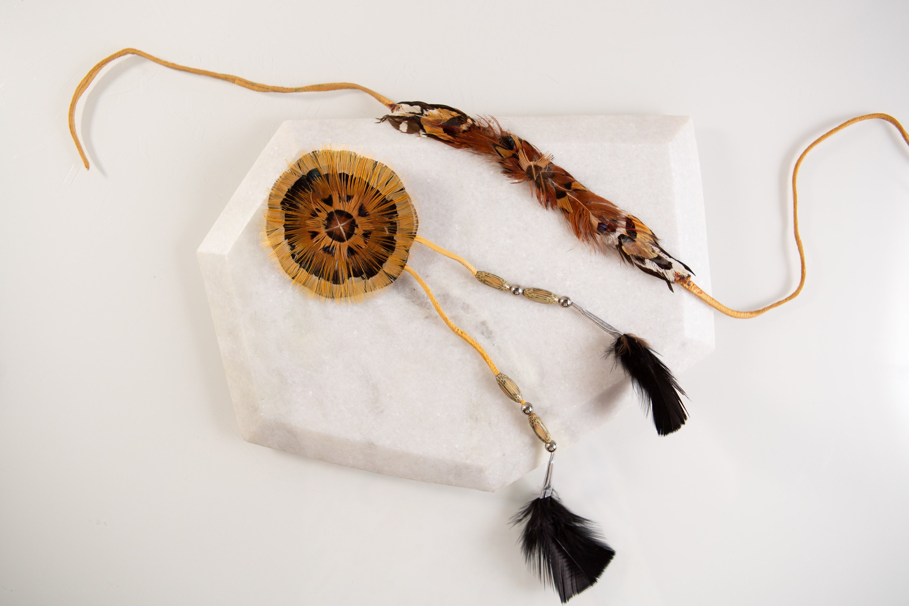 Vintage Native American Feather Choker and Clip - Indigenous Boho ...