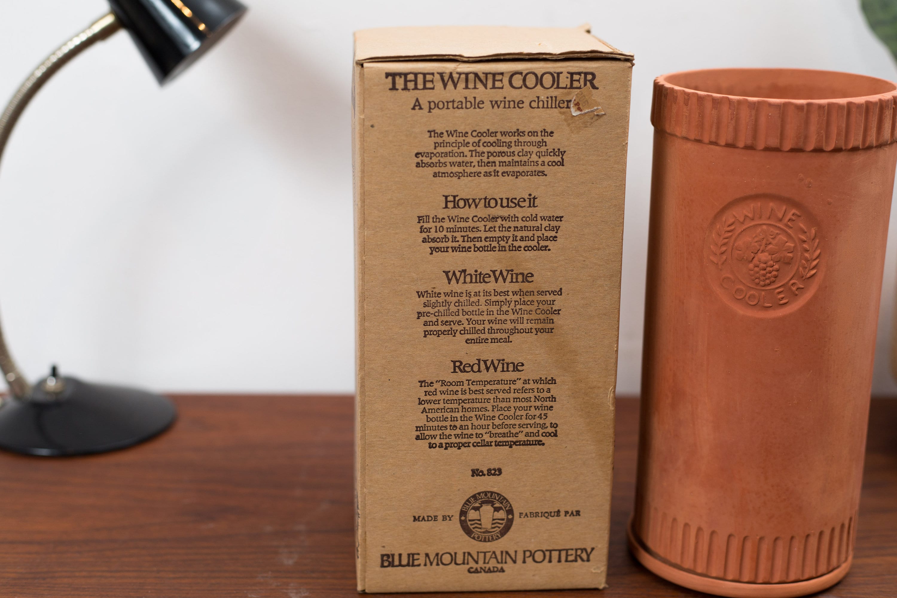 Vintage Wine Cooler Blue Mountain Pottery Canada Terra Cotta Clay