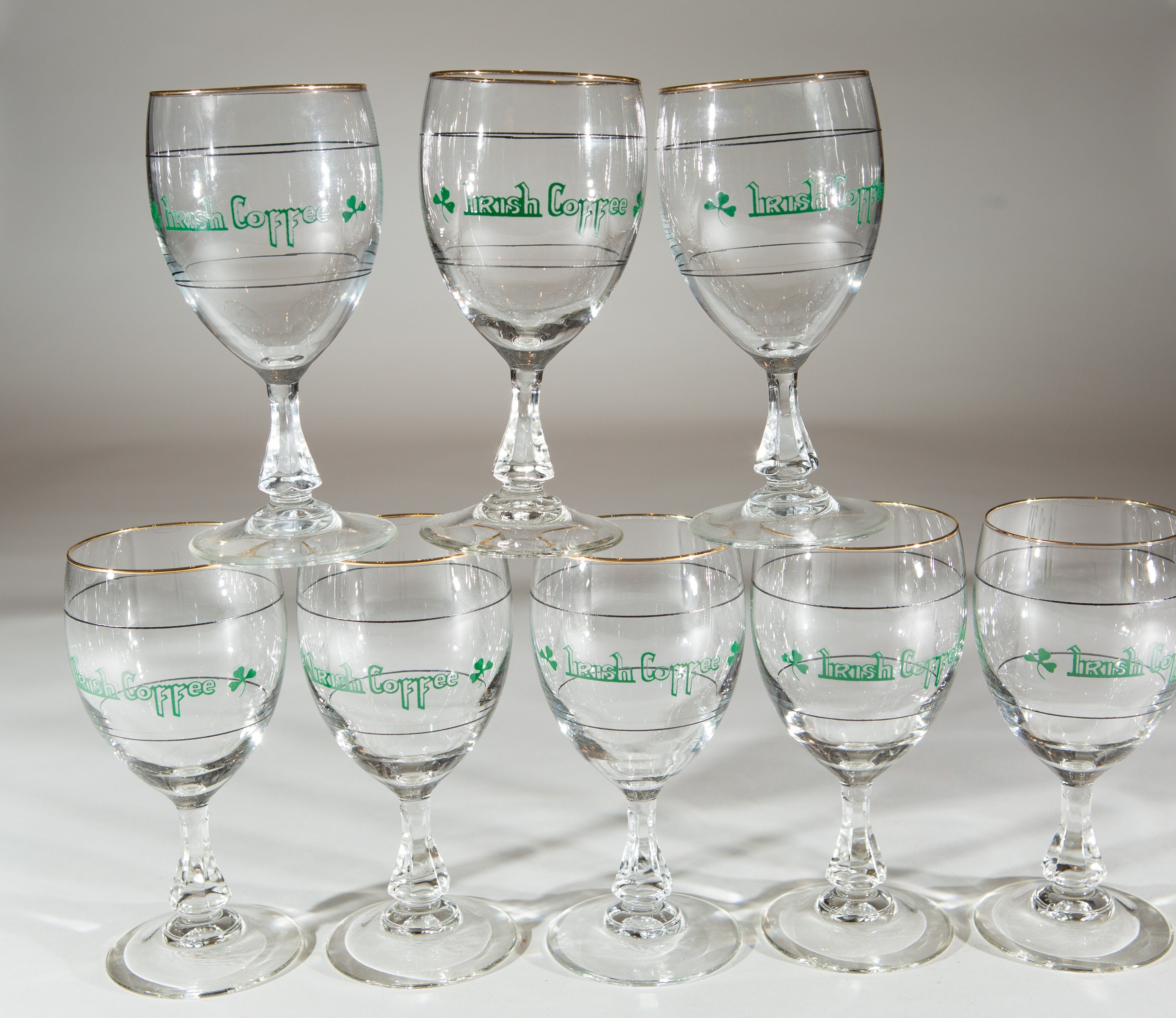 Irish Coffee Glasses Vintage Gold Rim Lucky Charm Specialty Coffee