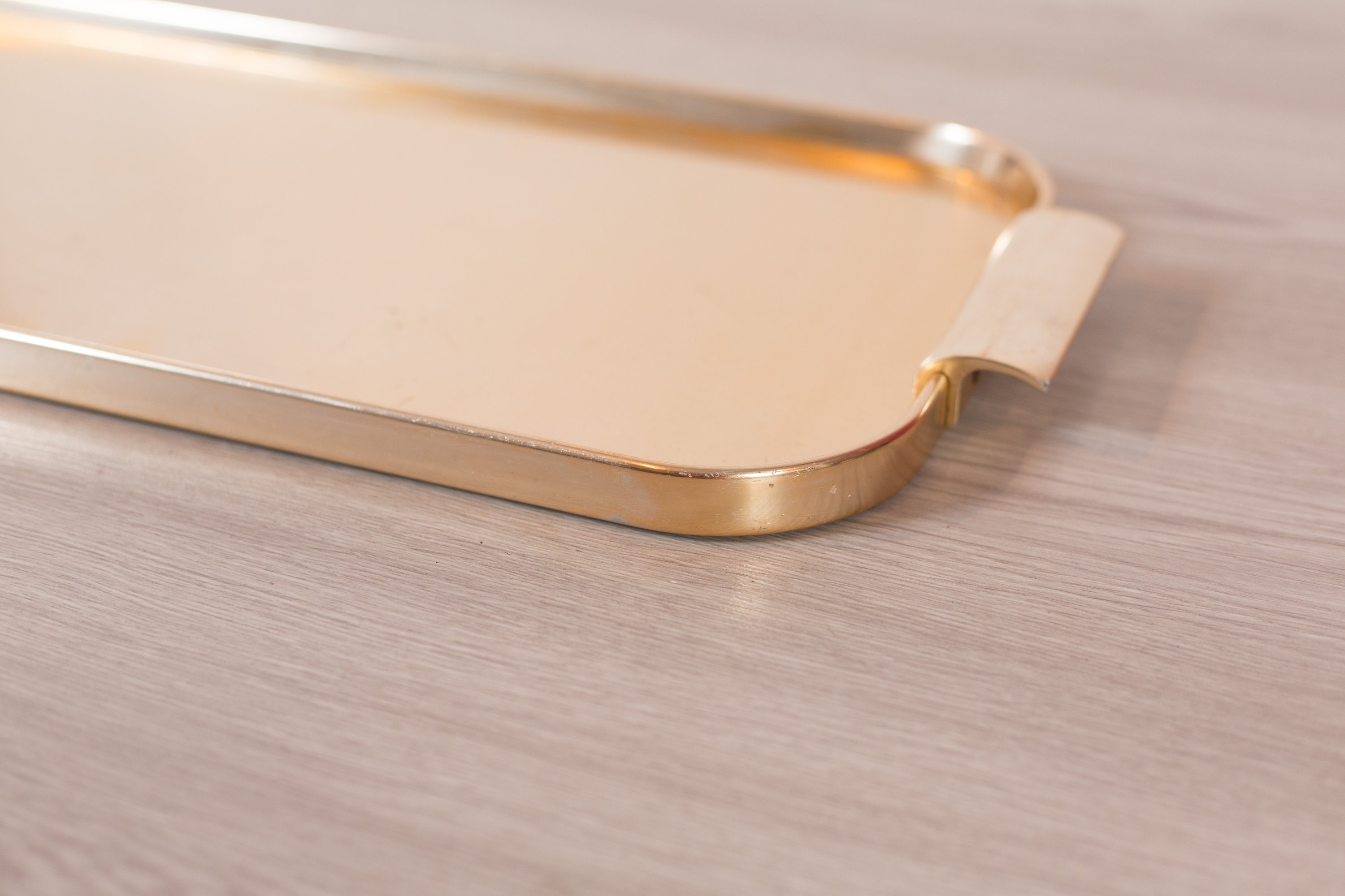 Rose Gold Serving Tray Vintage Large Kaymet Tea Tray 1960s Metal