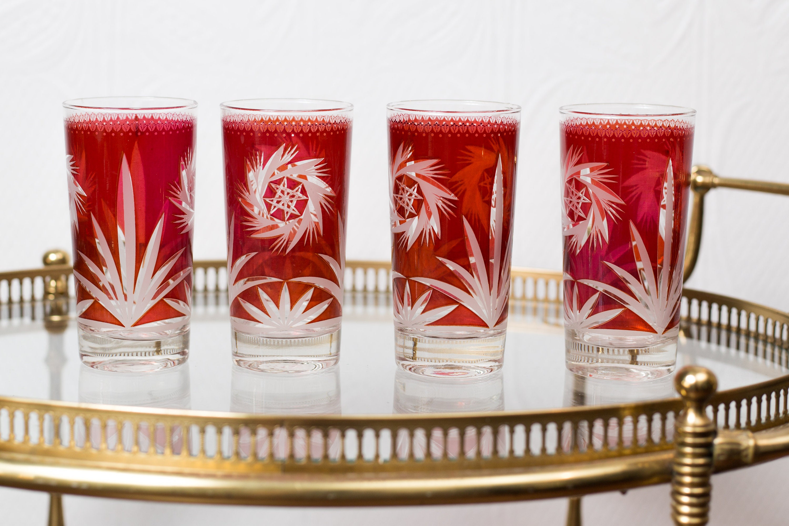 vintage starburst drinking glasses