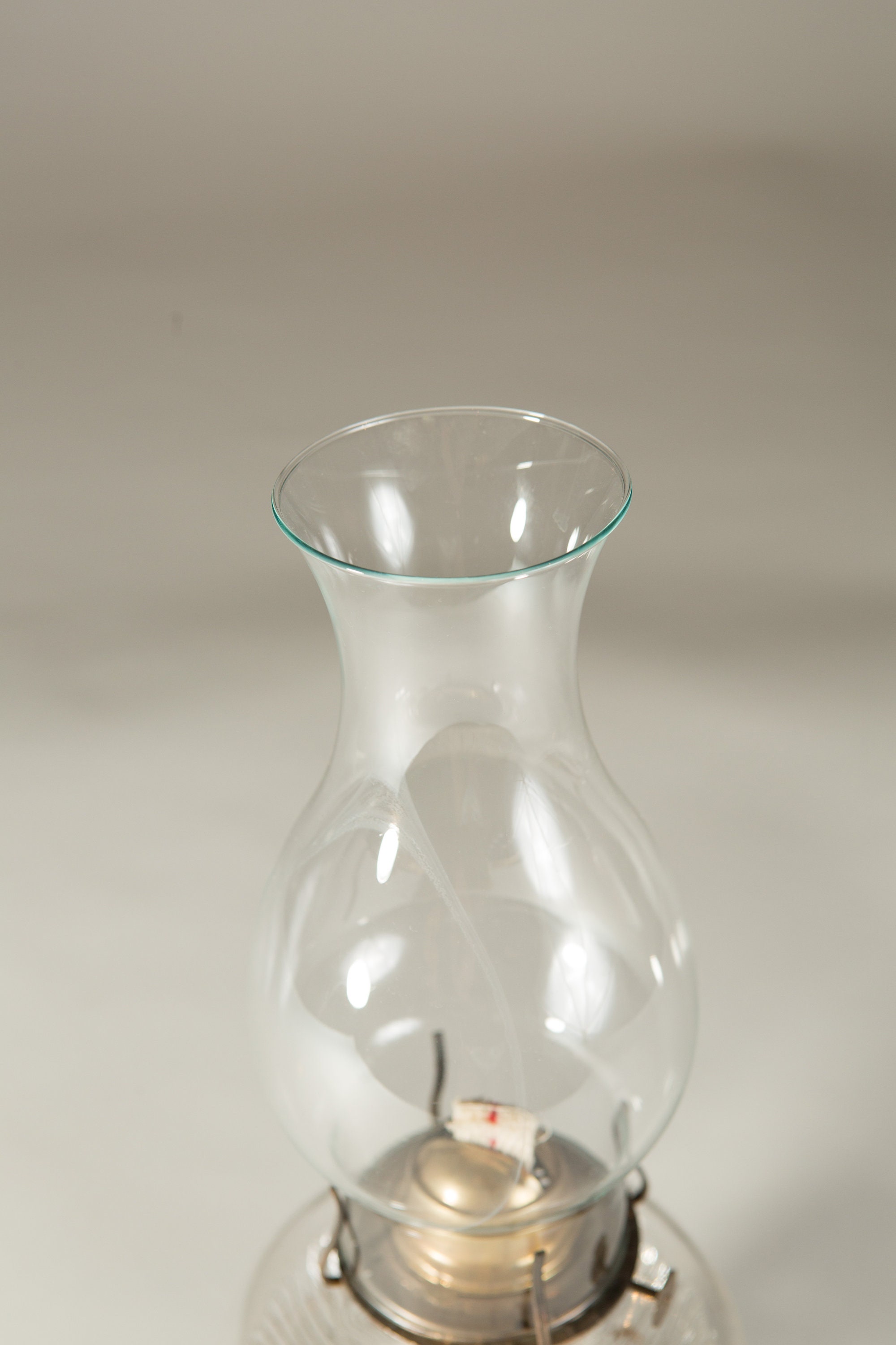 Chimney Oil Lamp Vintage Glass Lantern with Wick Retro Lighting