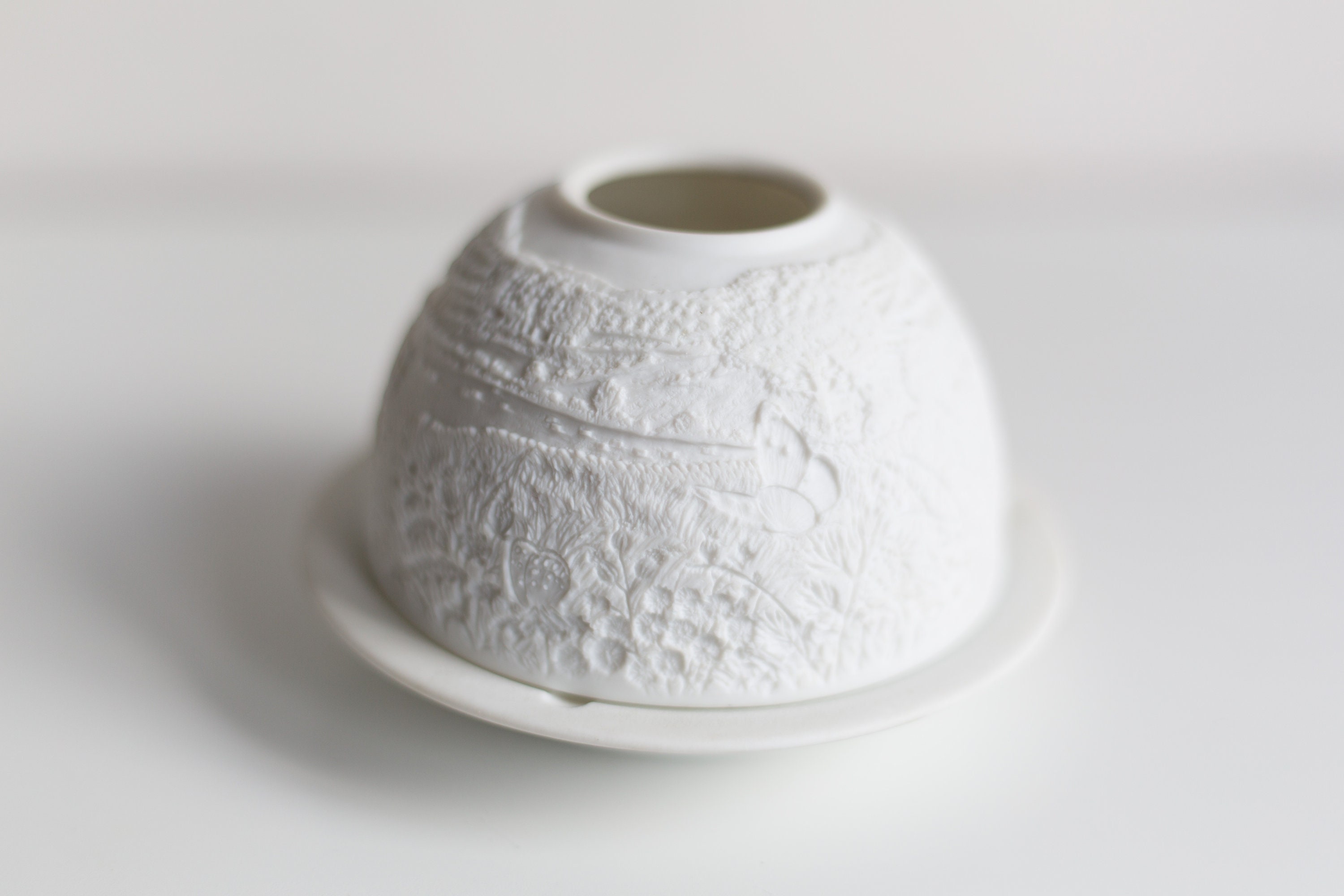 Bernardaud Limoges France White Bisque Porcelain Christmas Votive