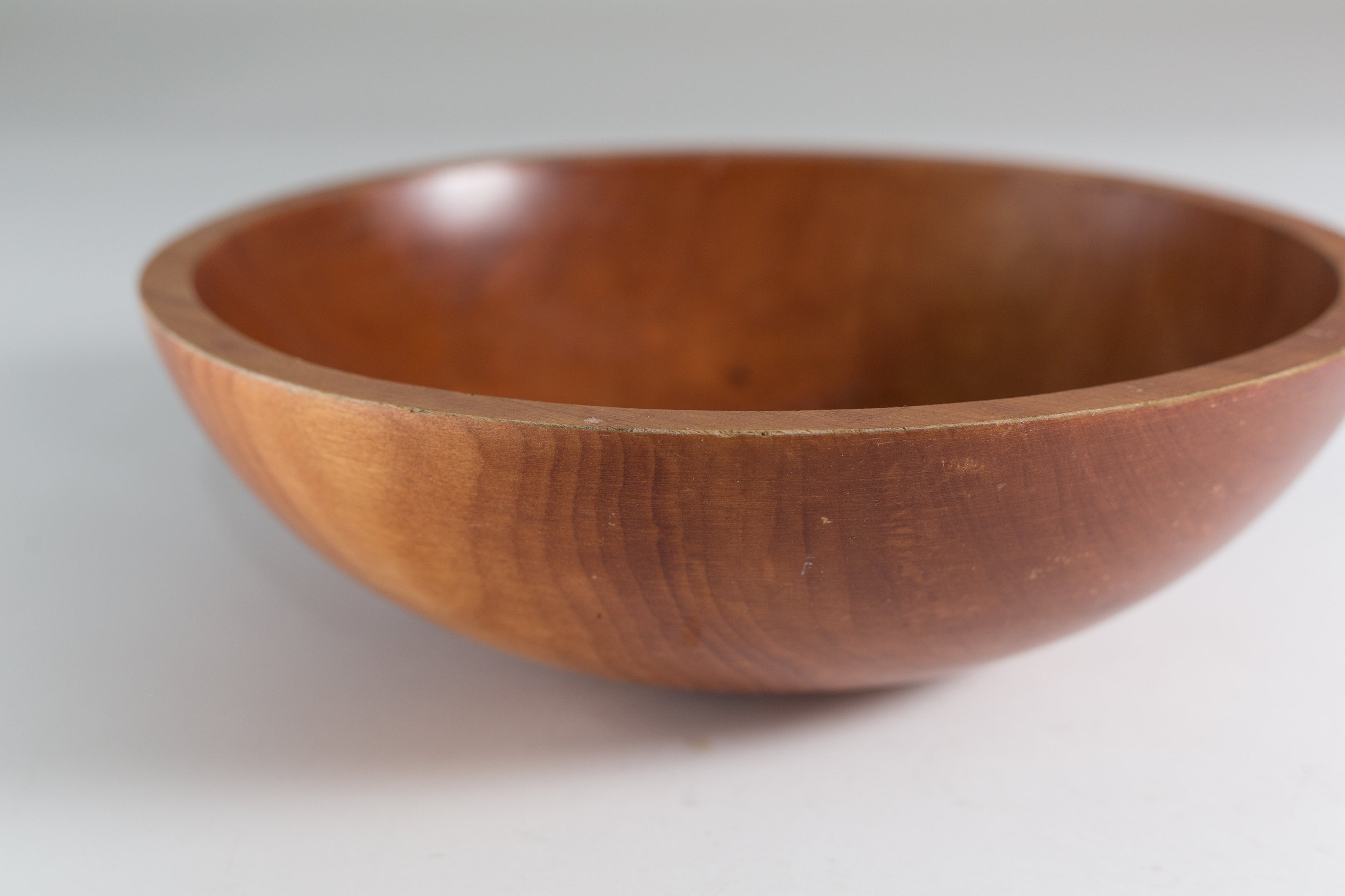 Large Wood Salad Bowl 1960's Vintage Solid Maple Wood Baribocraft