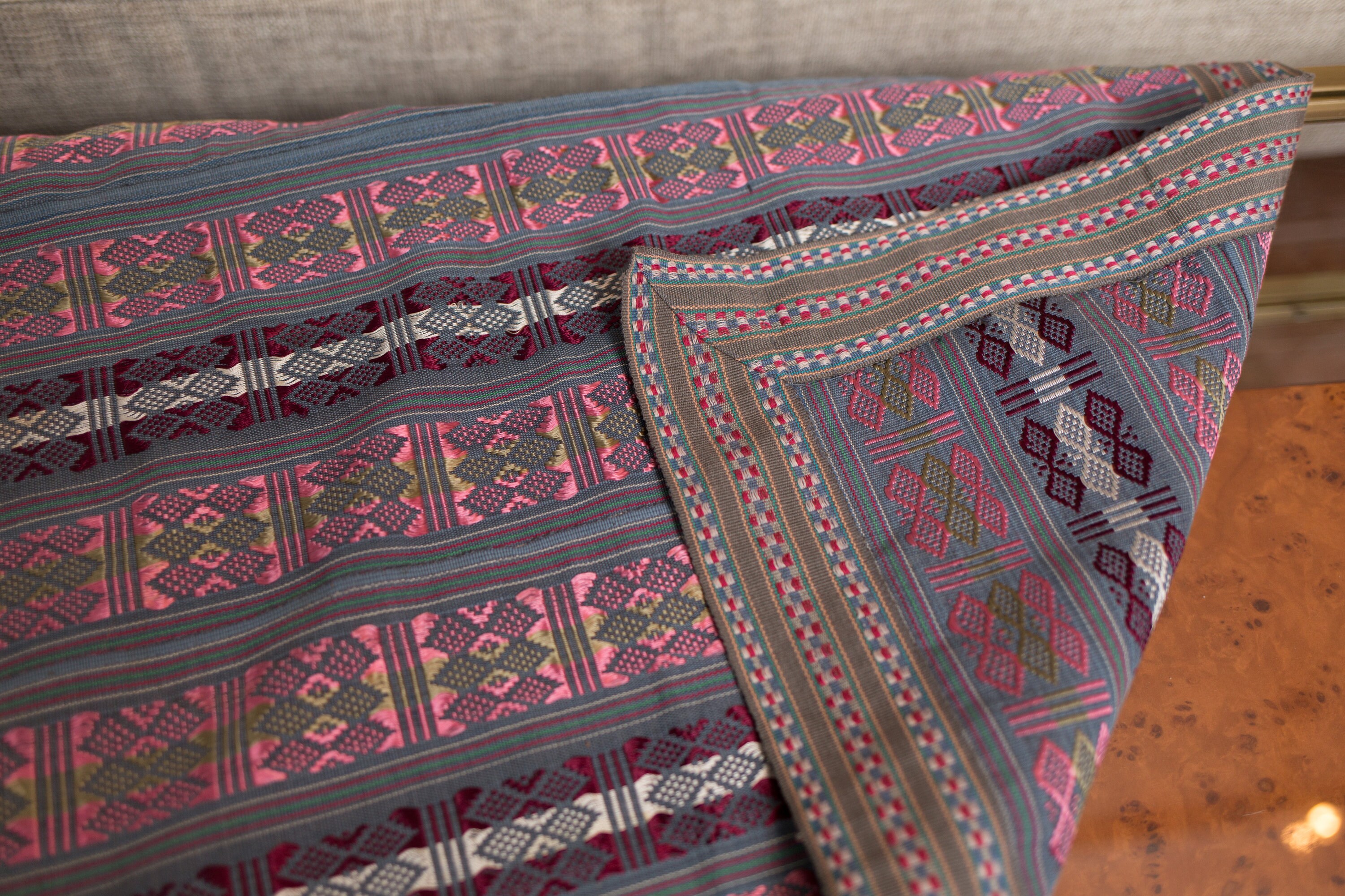 Vintage Purple Tablecloth East Indian / African / Moroccan Geometric