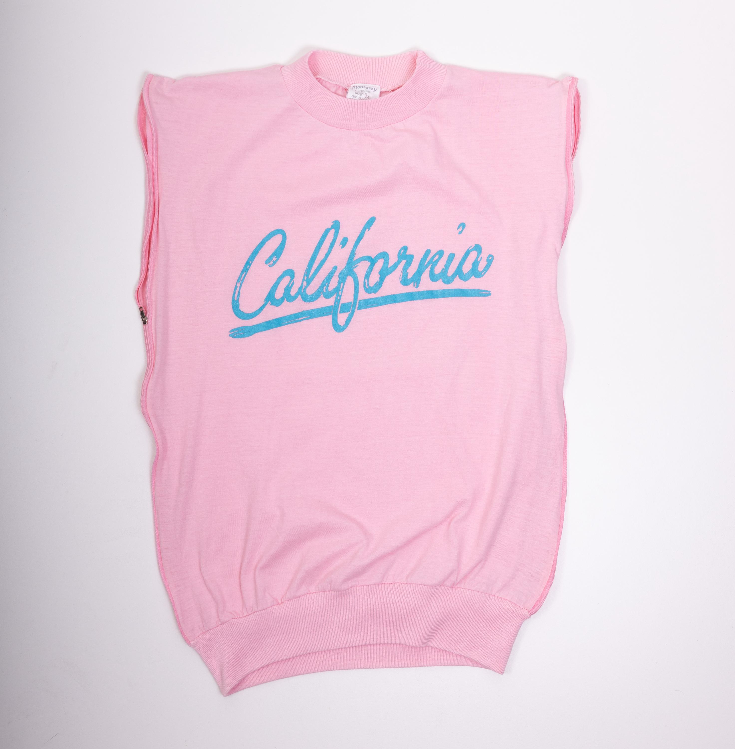 1980's California Tank Top / Sleeveless Shirt With Side Zip