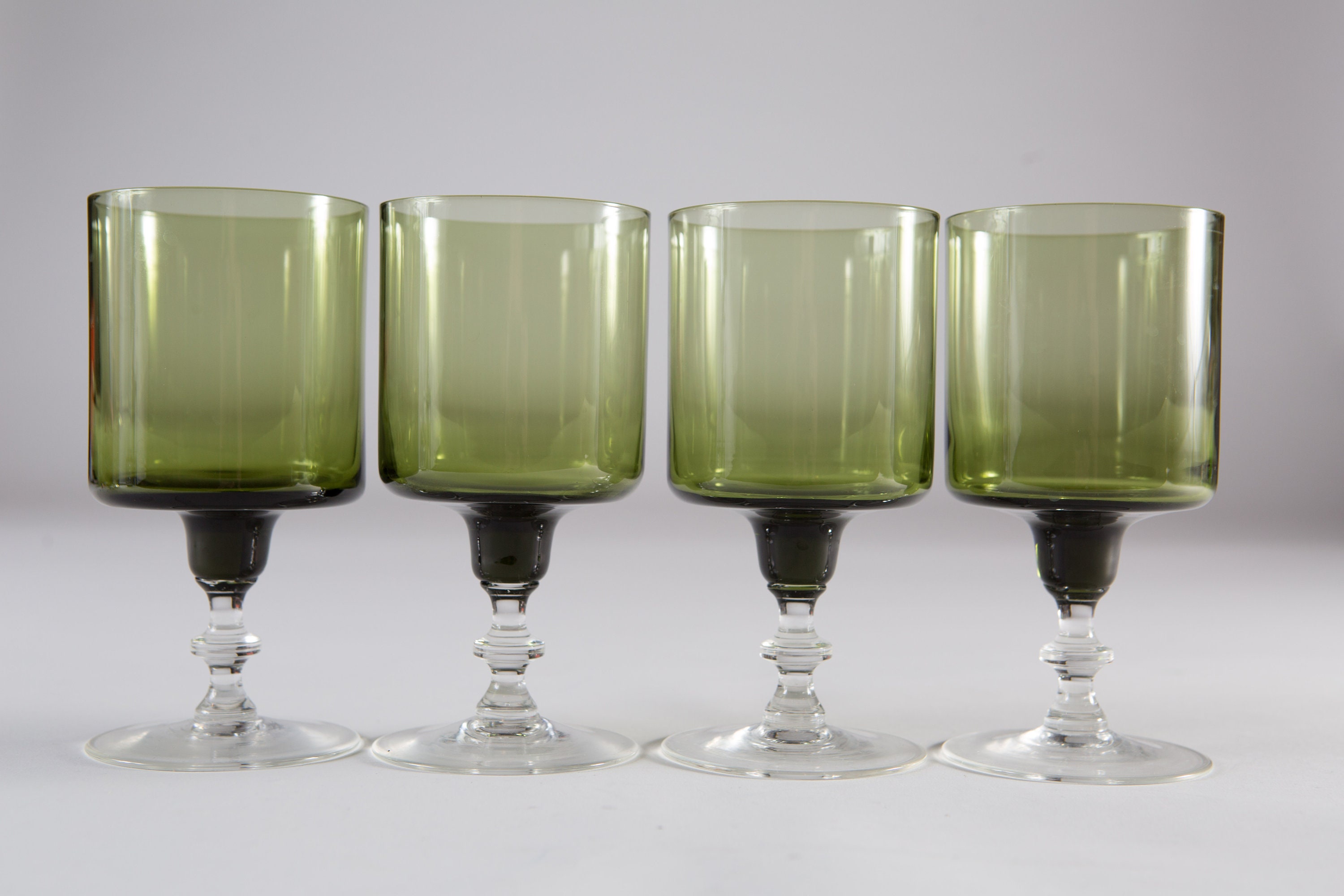 vintage green stem wine glasses vintage green stem wine glasses