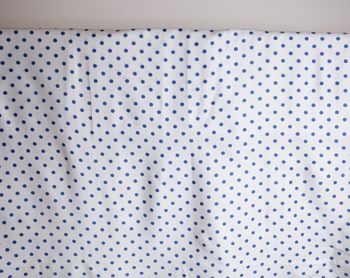 Vintage Polka Dot Fabric - 6 Yards Classic 80's Style Dotted White Fabric