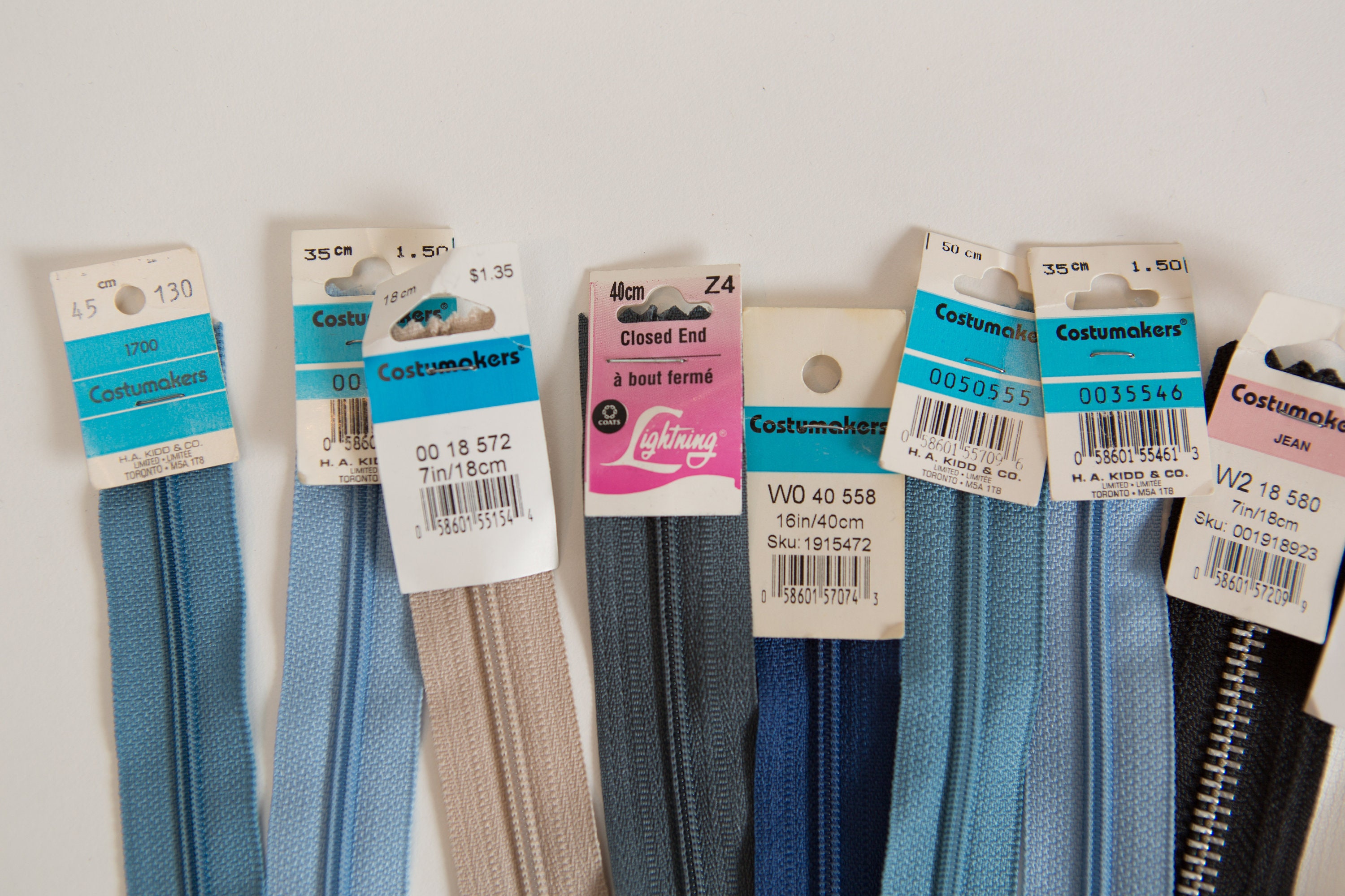 Vintage Zippers Lot of Vintage Coat Zippers Sewing Machine accessories