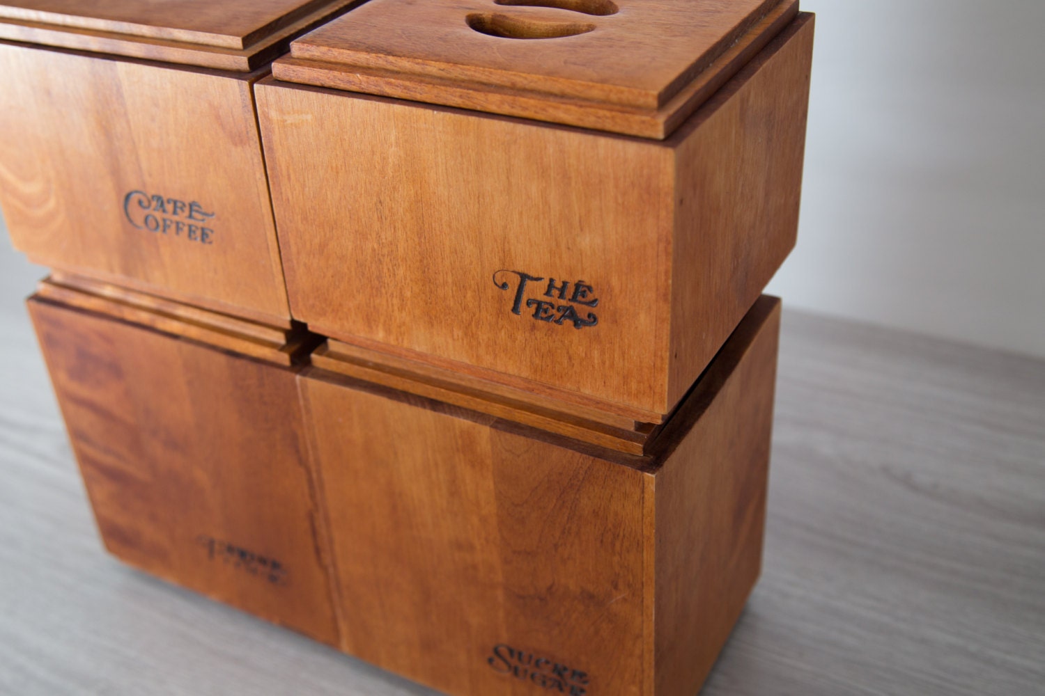 1960's Vintage Baribocraft Kitchen Canister / Solid Maple Flour, Sugar