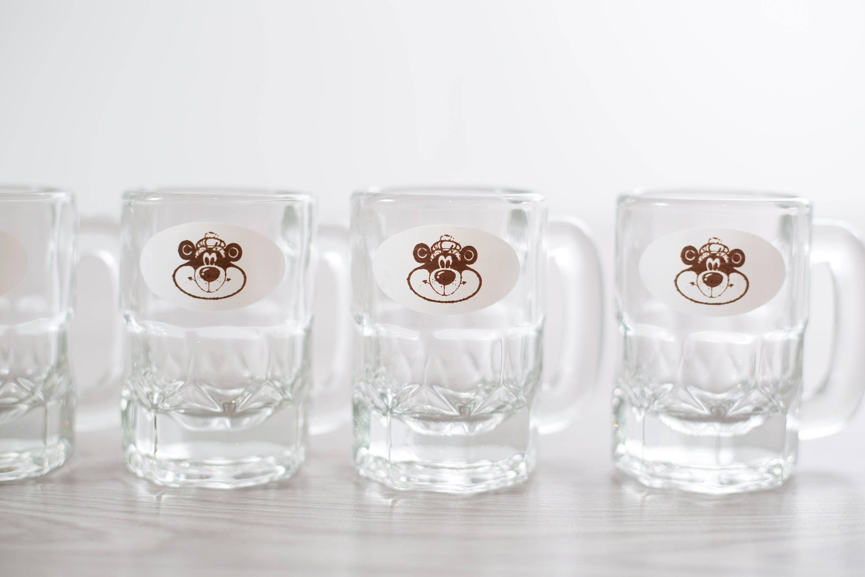 Vintage A&W Mugs / Set of 8 Child Sized Mini Glass Root Beer Soda Pop