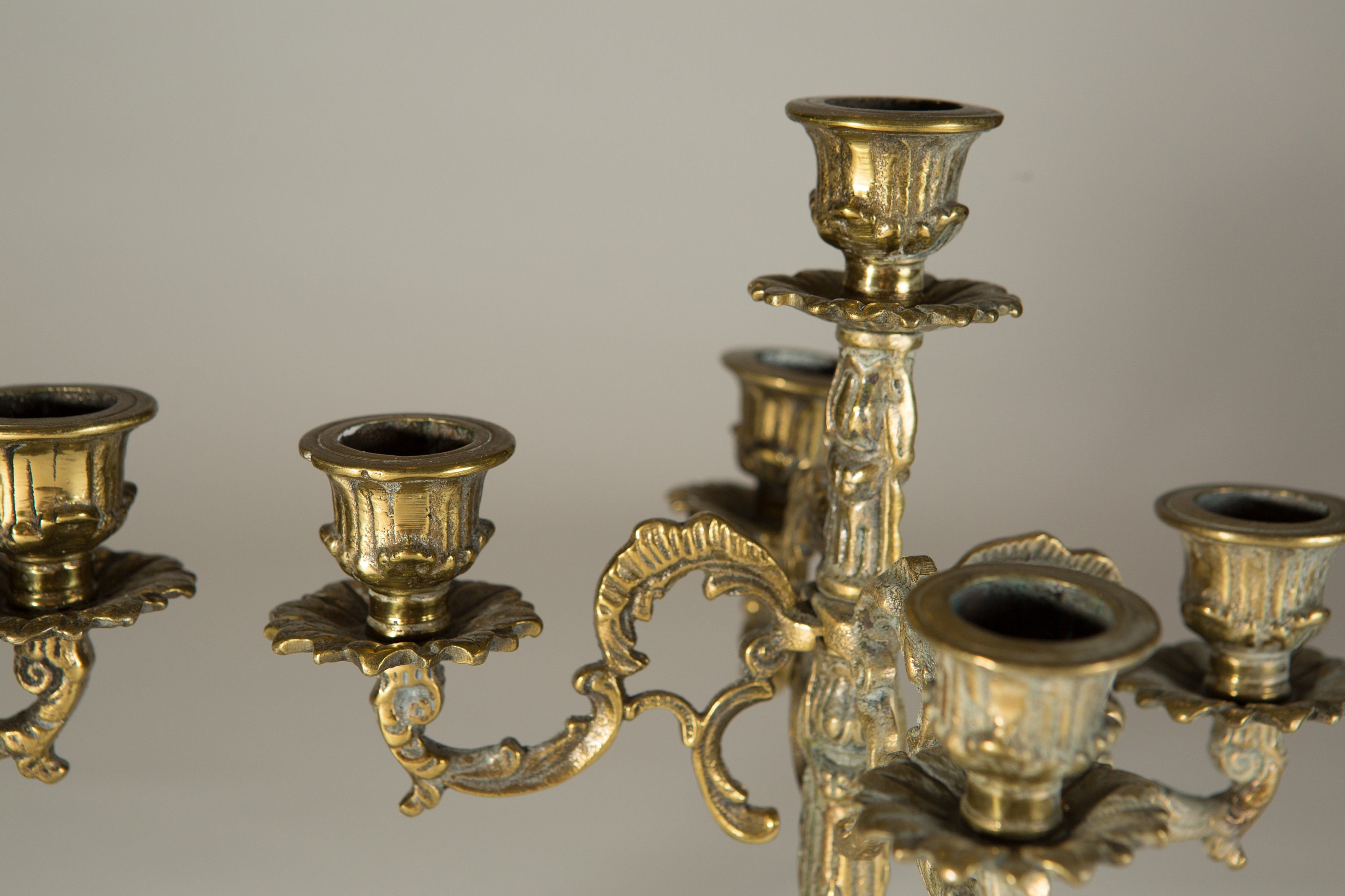 Pair of Antique Brass Church Candle Holders -  Canada