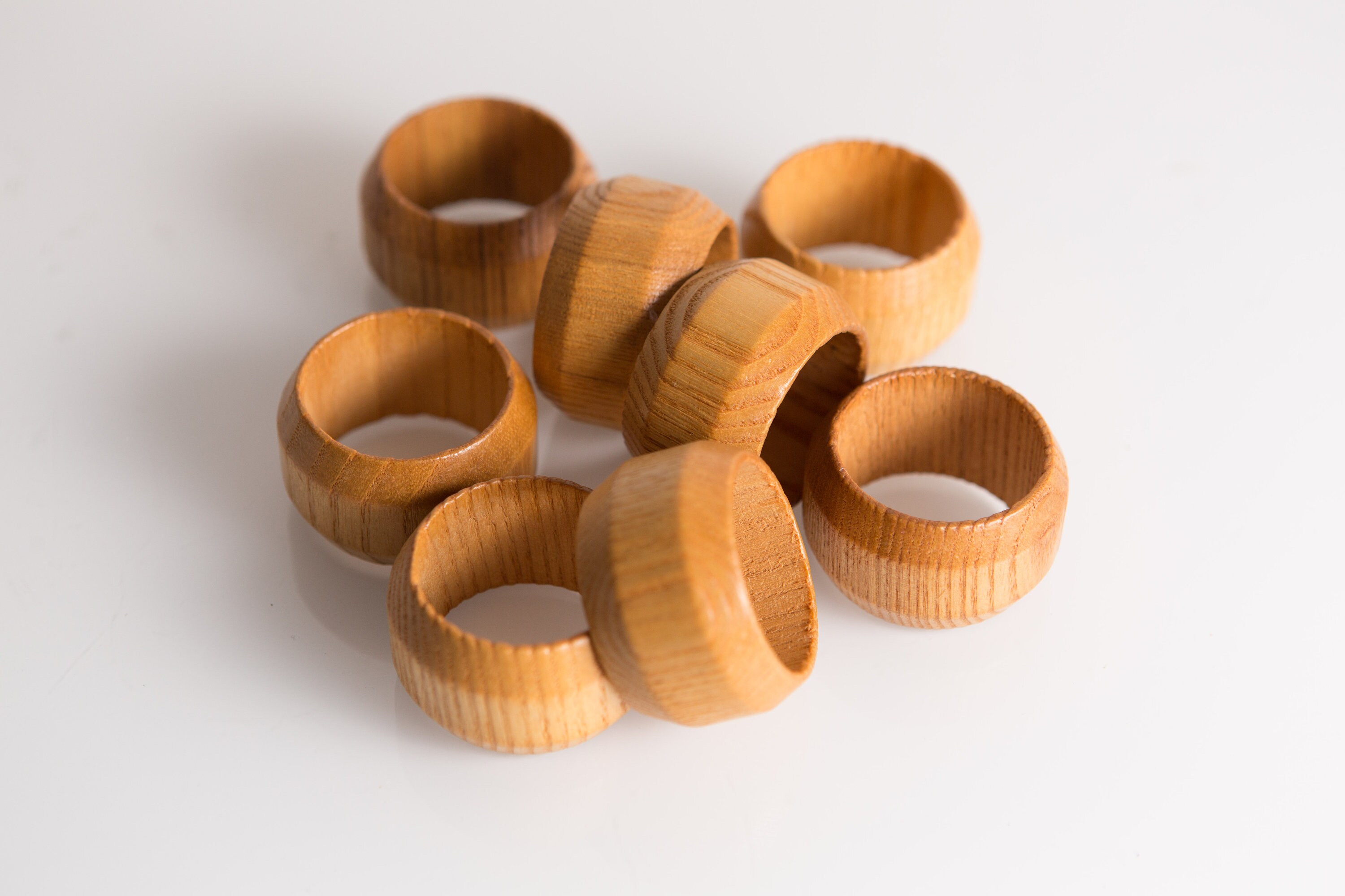 Wood Napkin Rings Set of 8 Vintage Napkin Holders Holiday Table Decor