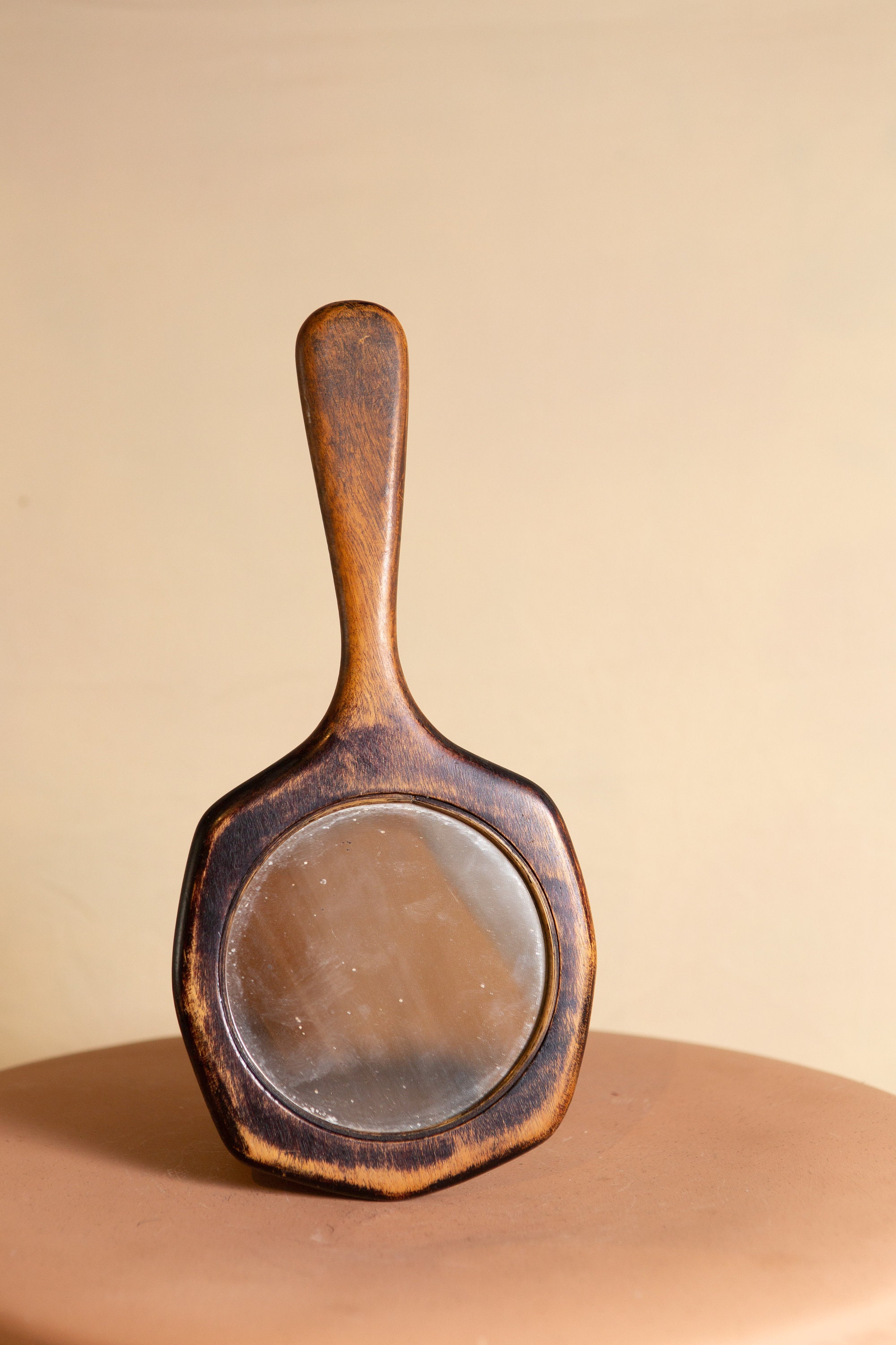 Vintage Vanity Hand Mirror Wood Victorian Style Bedroom Makeup Mirror