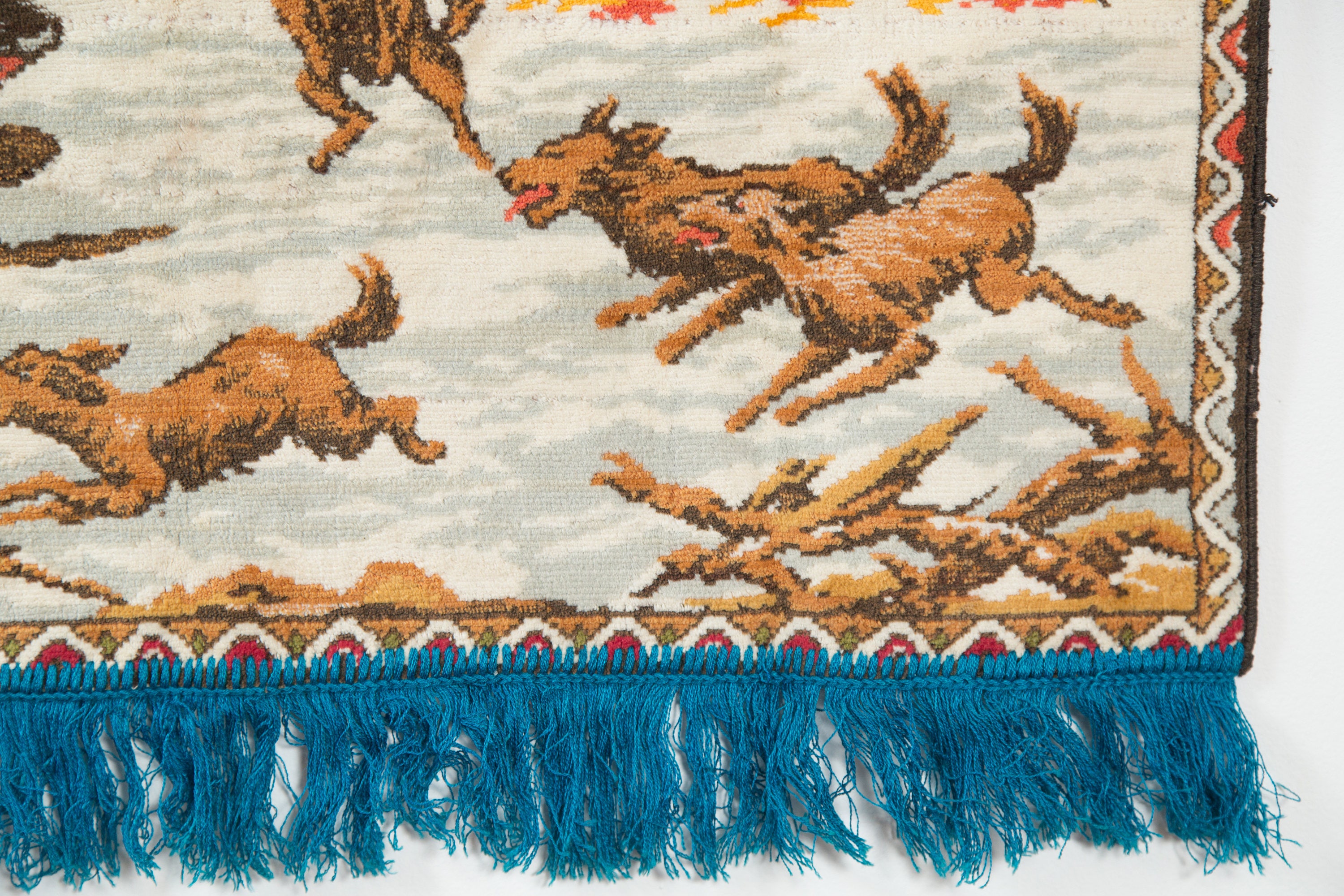 Vintage Horse Tapestry Wall Hanging / 1970's Mid Century Modern