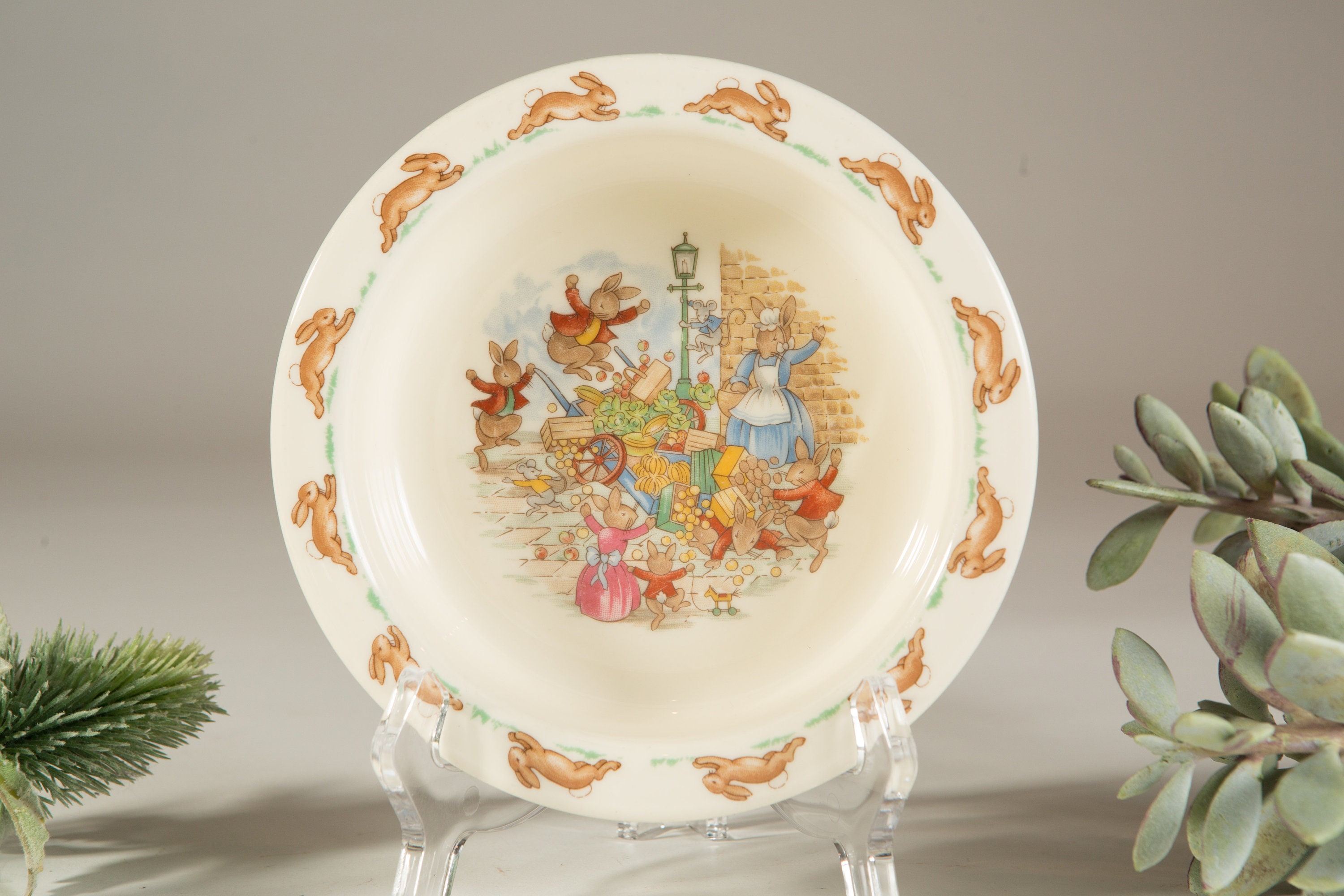 Vintage Bunnykins Plates, Bowl, Mugs 1984 Royal Doulton Tableware