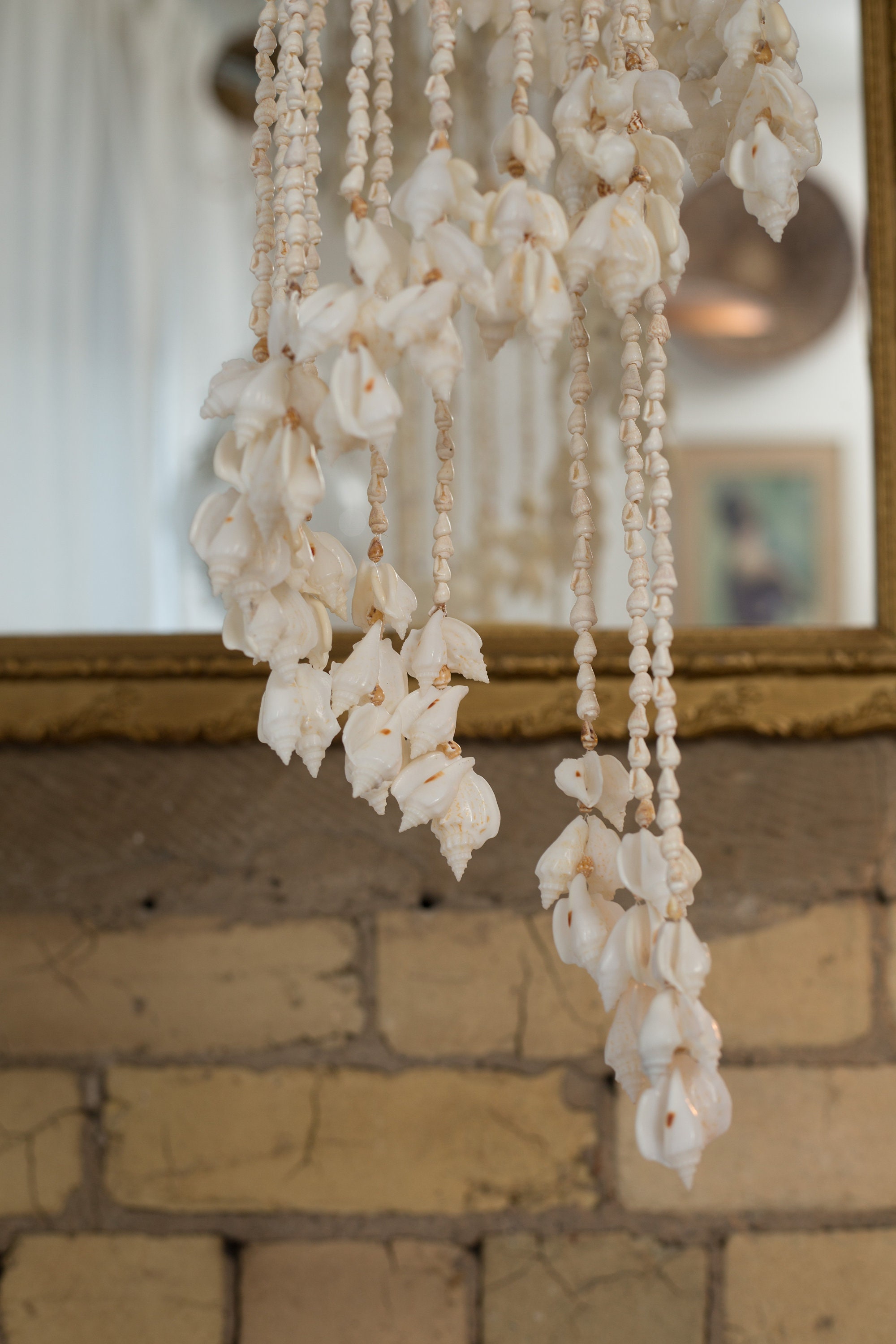 Vintage Shell Chandelier - Sea Shell Decor - Beach House Wall Hanging