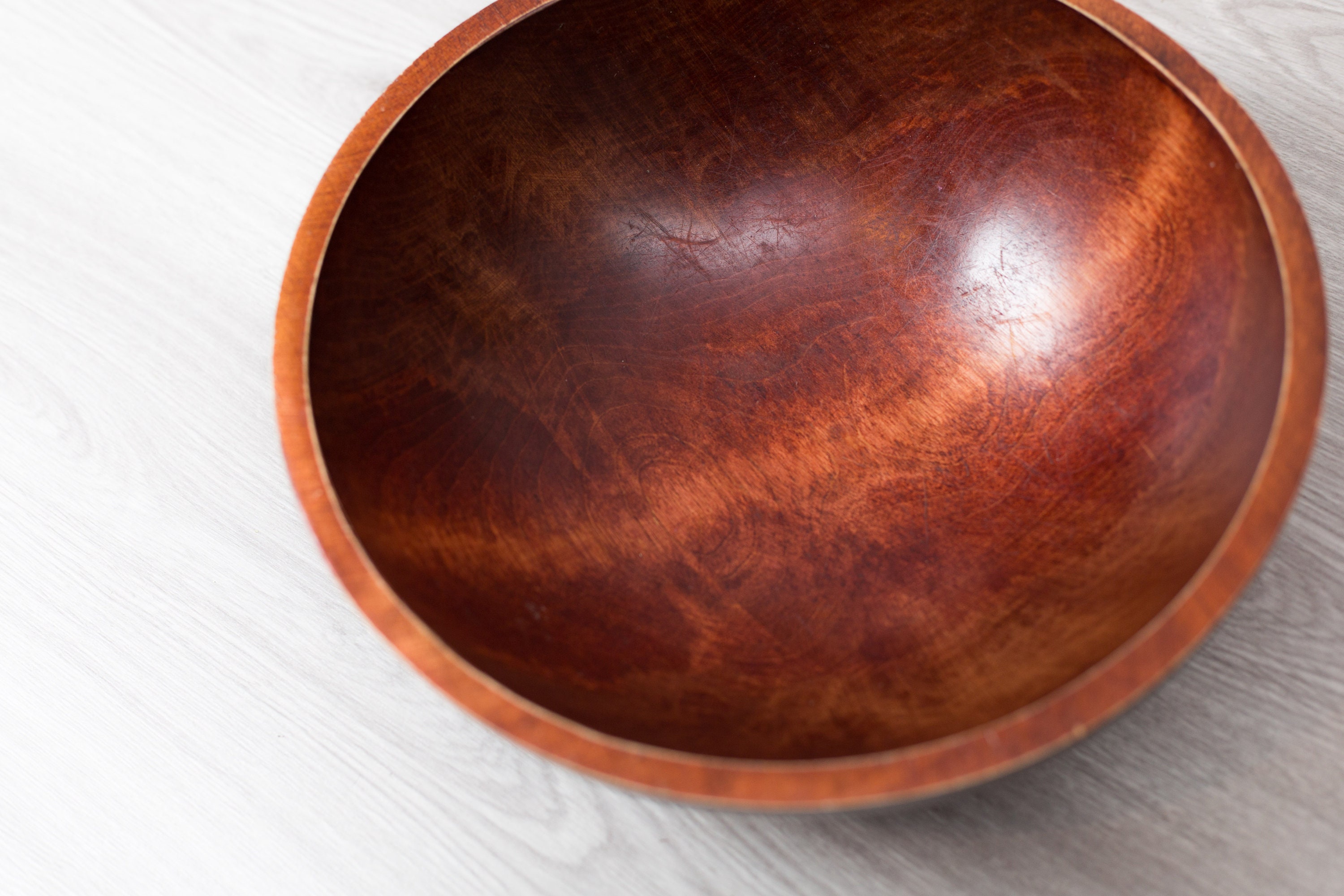 Large Wood Salad Bowl / 1960's Vintage Solid Maple Wood Baribocraft Appetizer Bowl / Food Safe