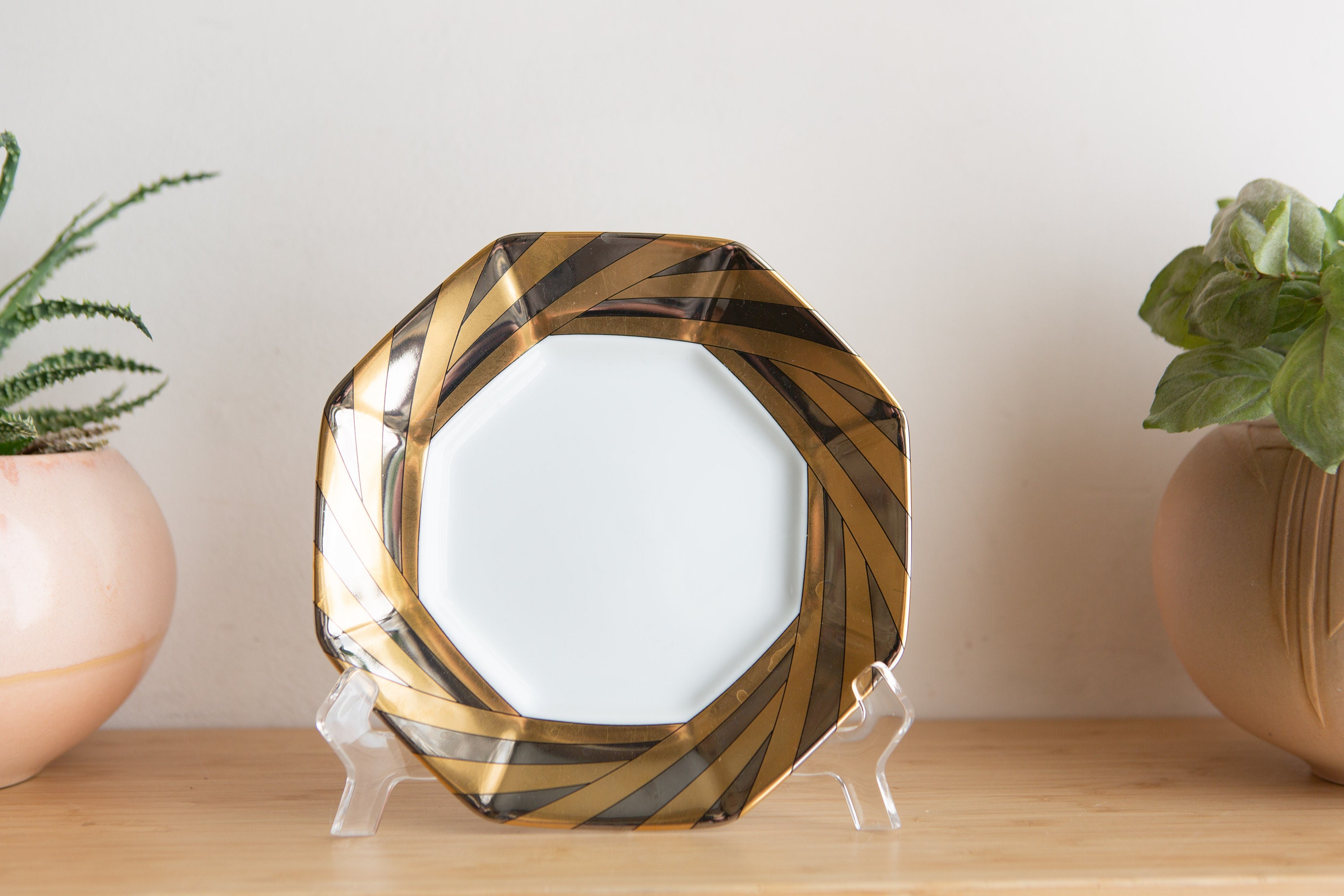 Vintage Dessert Plates Set of 3 Fitz And Floyd Art Deco Dessert