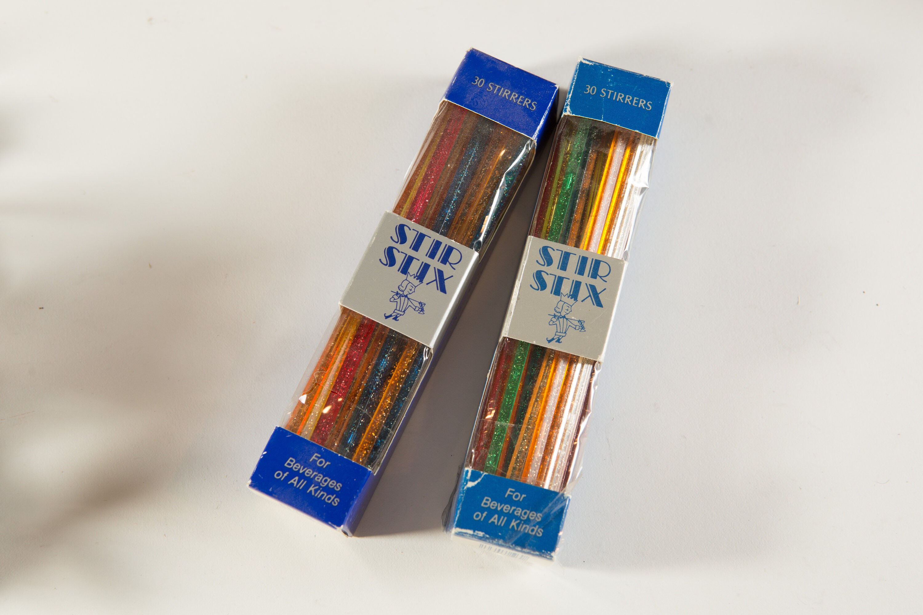 Vintage Stir Stir Stix Colourful Sparkly Glitter Cocktail Plastic