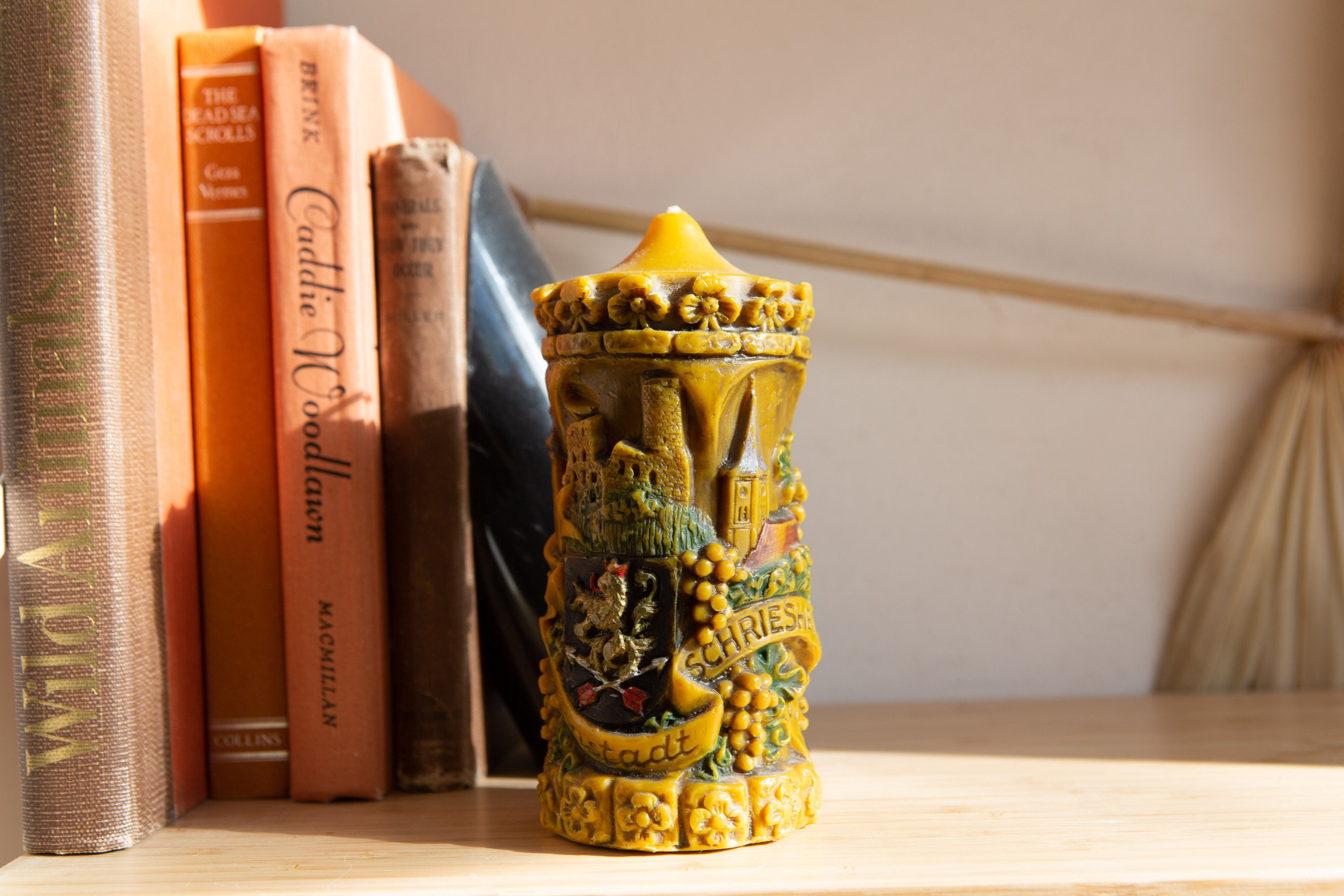 Vintage German Souvenir Candle Mid Century Schriesheim Weinstadt