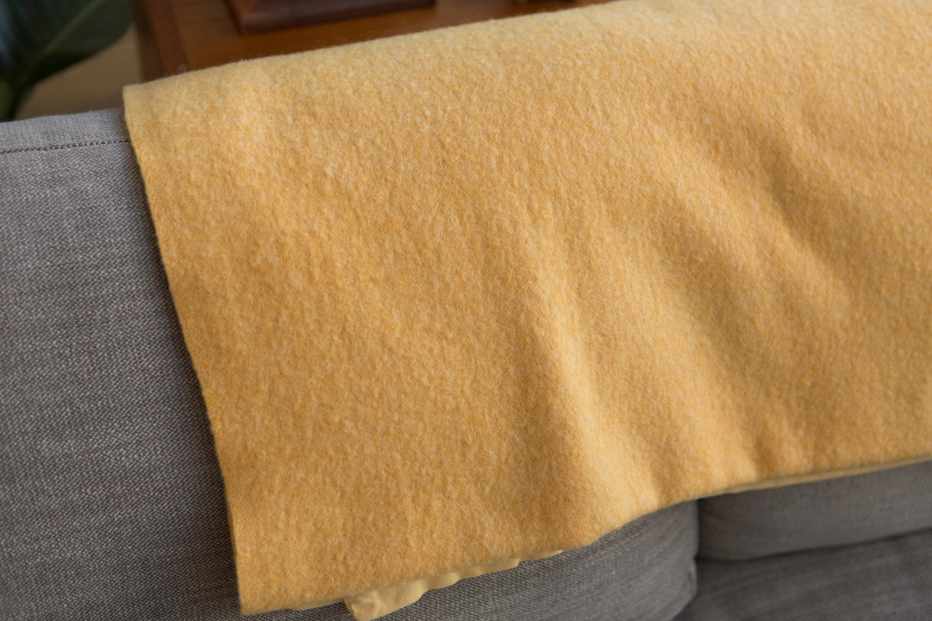 Yellow Wool Blanket Vintage Saffron Yellow Eatons Wool Blanket