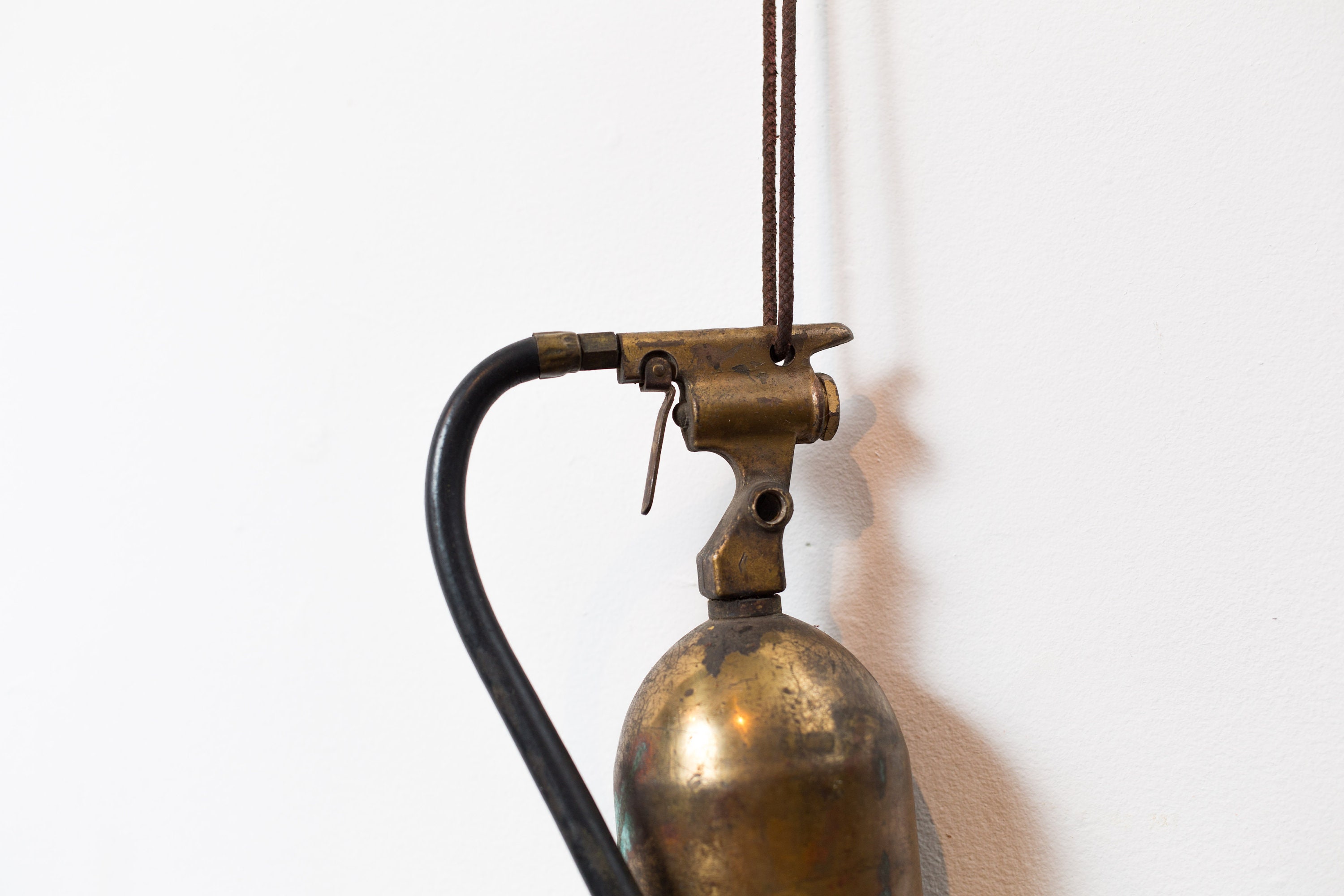 Antique Brass Fire Hydrant with Rope Decorative Wall Art Steampunk