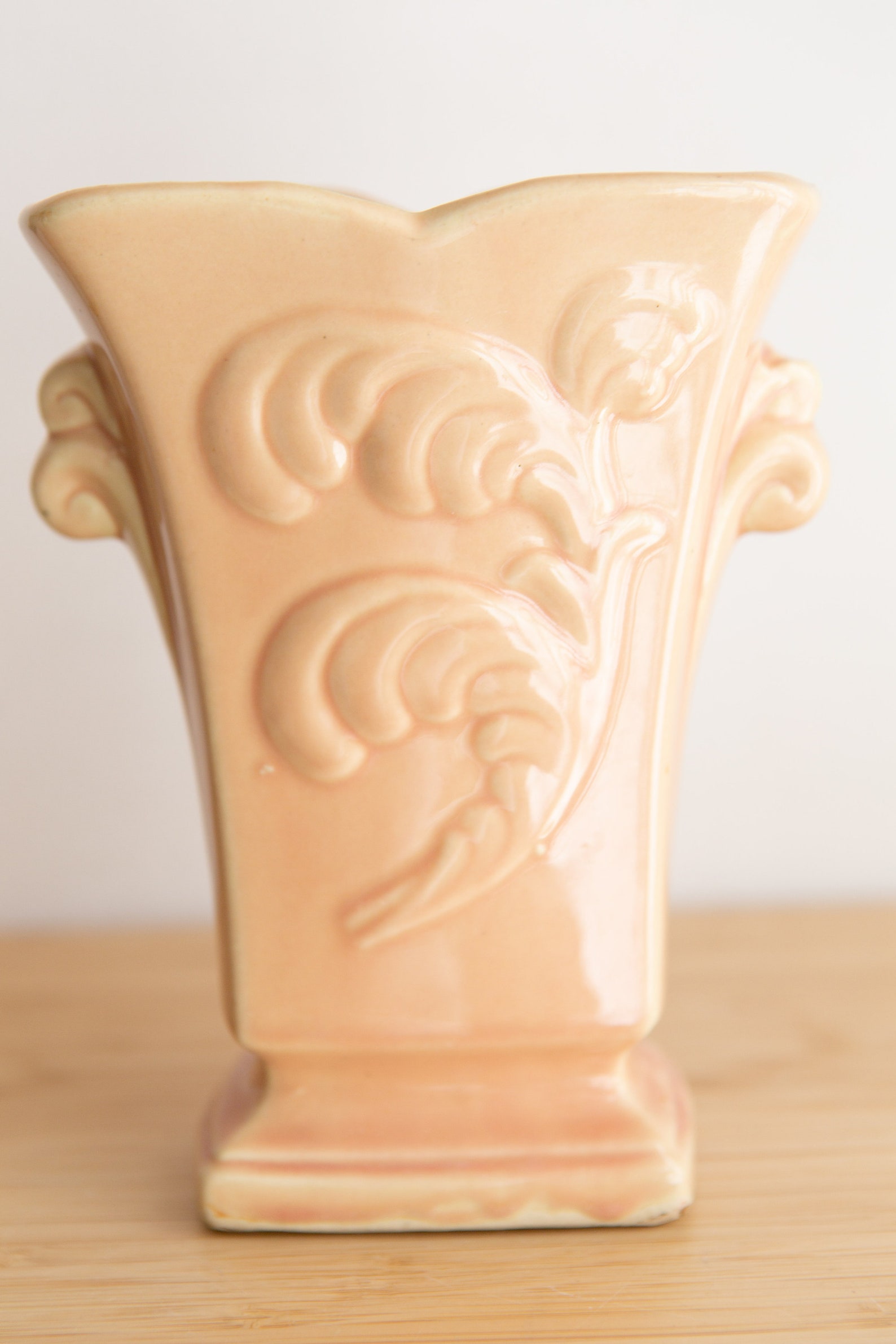 Vintage Peach Ceramic Vase Art Decor Style Pink Flower Vase | Etsy