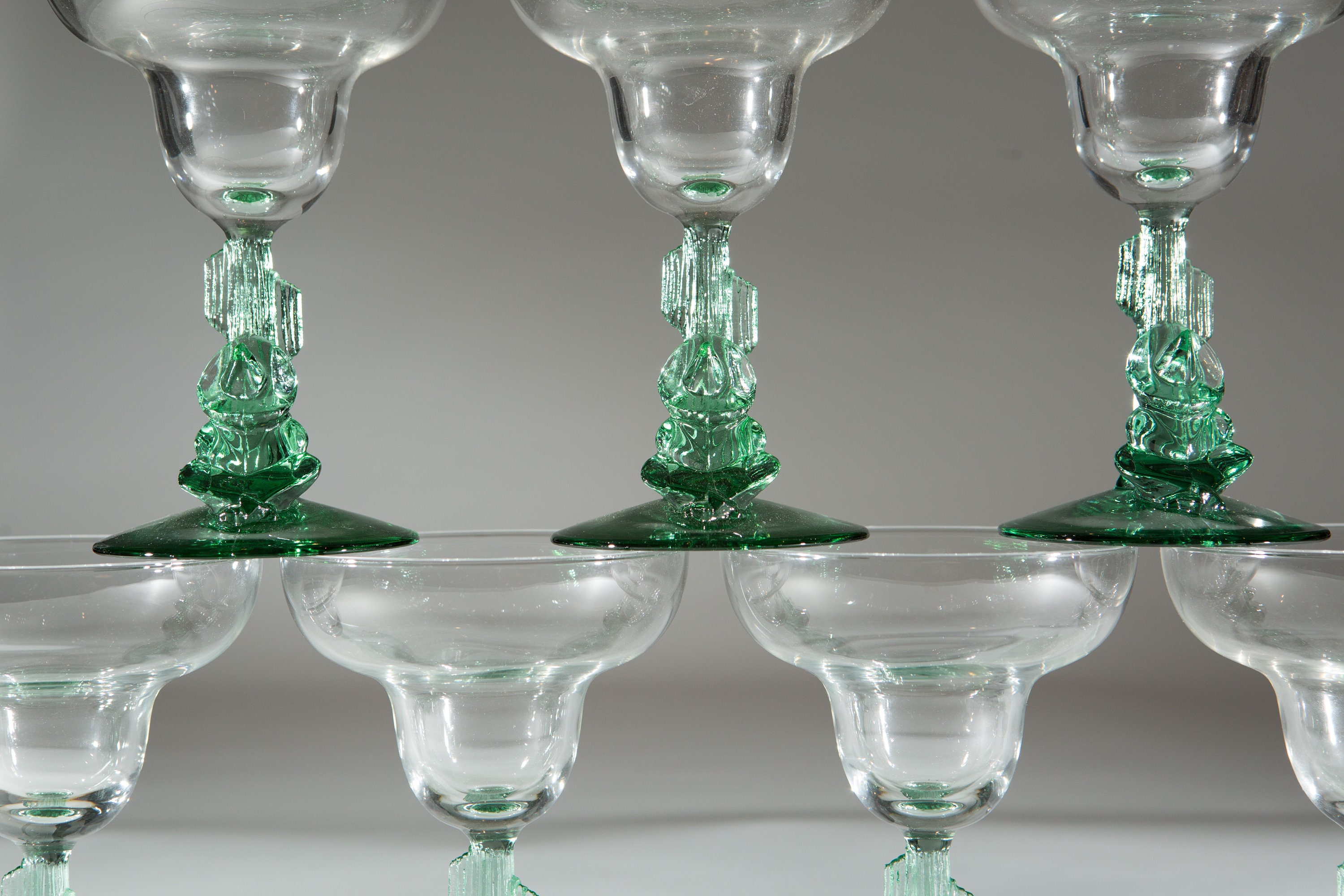 Vintage Cactus Margarita Glasses 10oz Southwestern Mexican Green Stem Cactus Shape Cocktail Glasses Desert Cinco De Mayo Party Decor