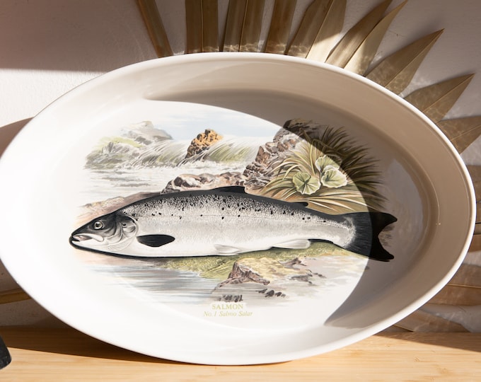 Portmeirion Salmon Angler Oval Casserole Dish - Mothers Day Gift - Made in England Fish Plate