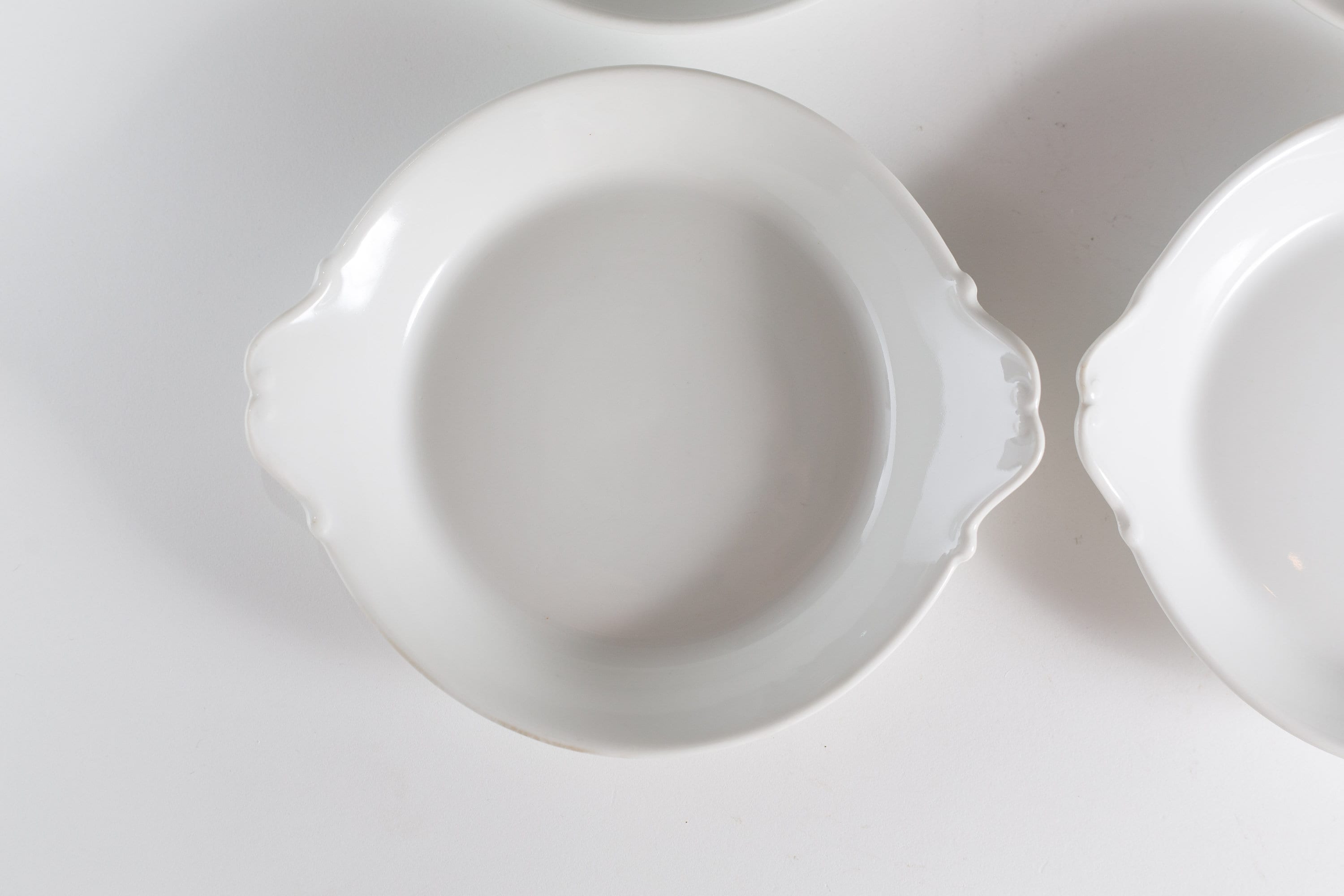 6 Aluminite Frugier Limoges White French Baking Dishes Vintage